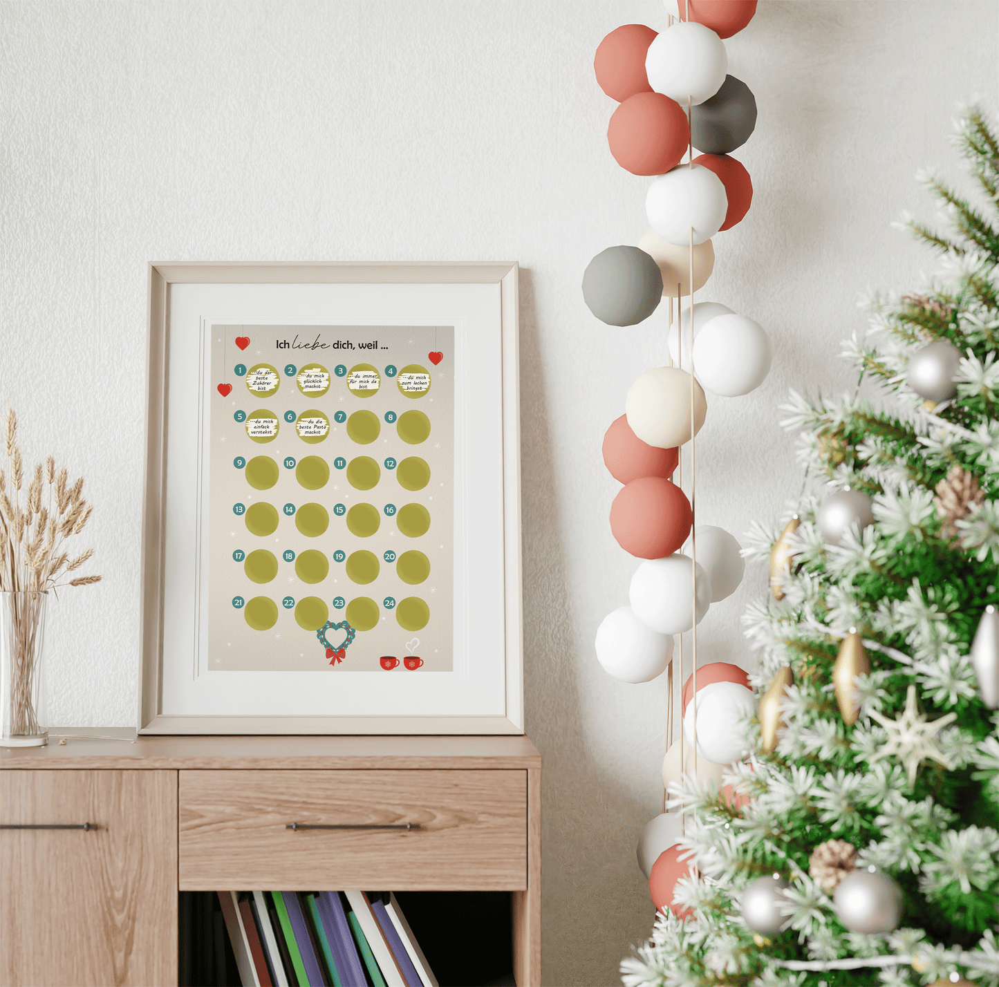 Adventskalender zum rubbeln und selbst schreiben "Ich liebe dich weil…" Rubbeladventskalender für Freundin, Freund & Paare - Rubbelkalender