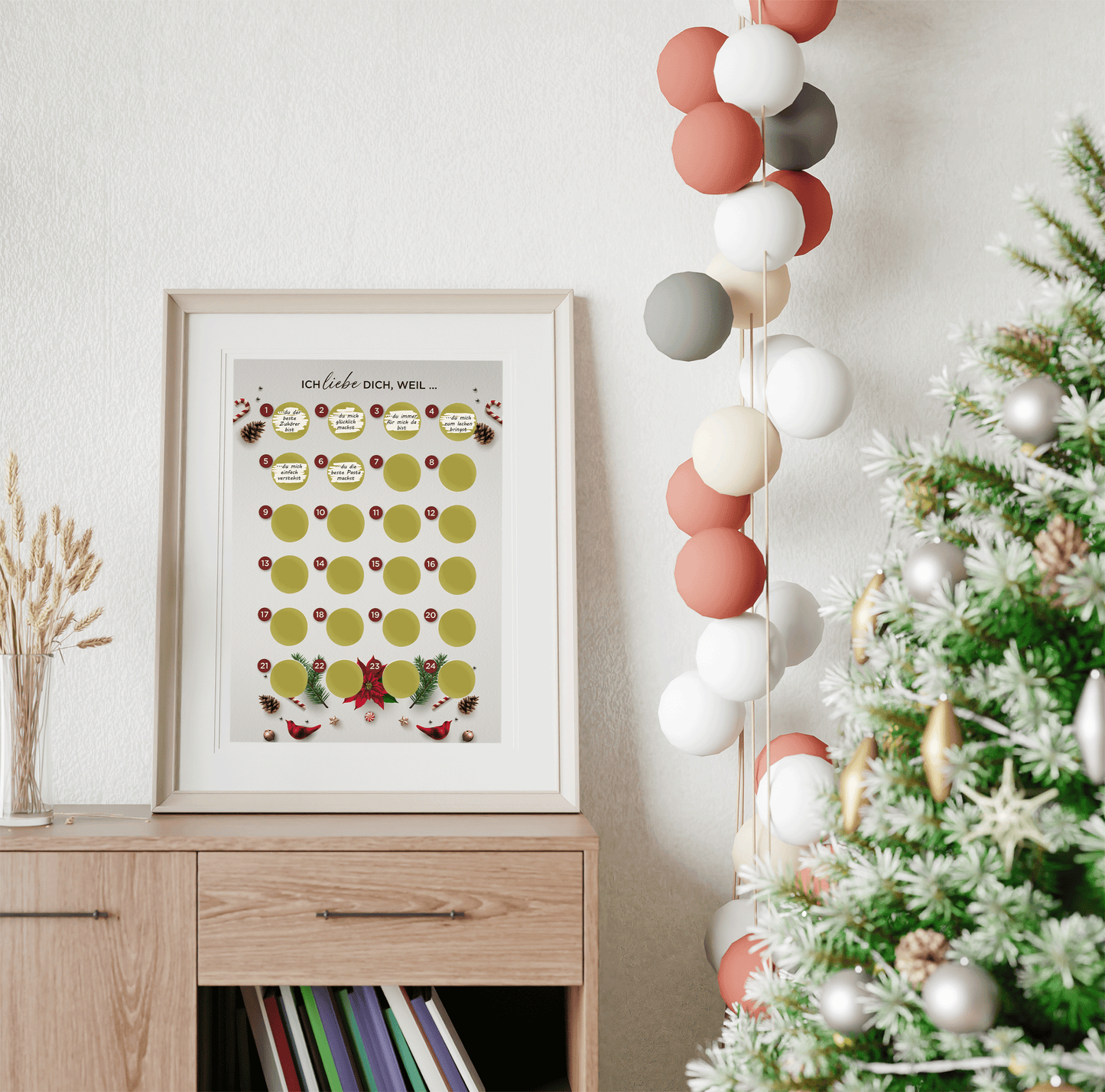 Adventskalender zum rubbeln und selbst schreiben "Ich liebe dich weil…" Rubbeladventskalender für Freundin, Freund & Paare - Rubbelkalender