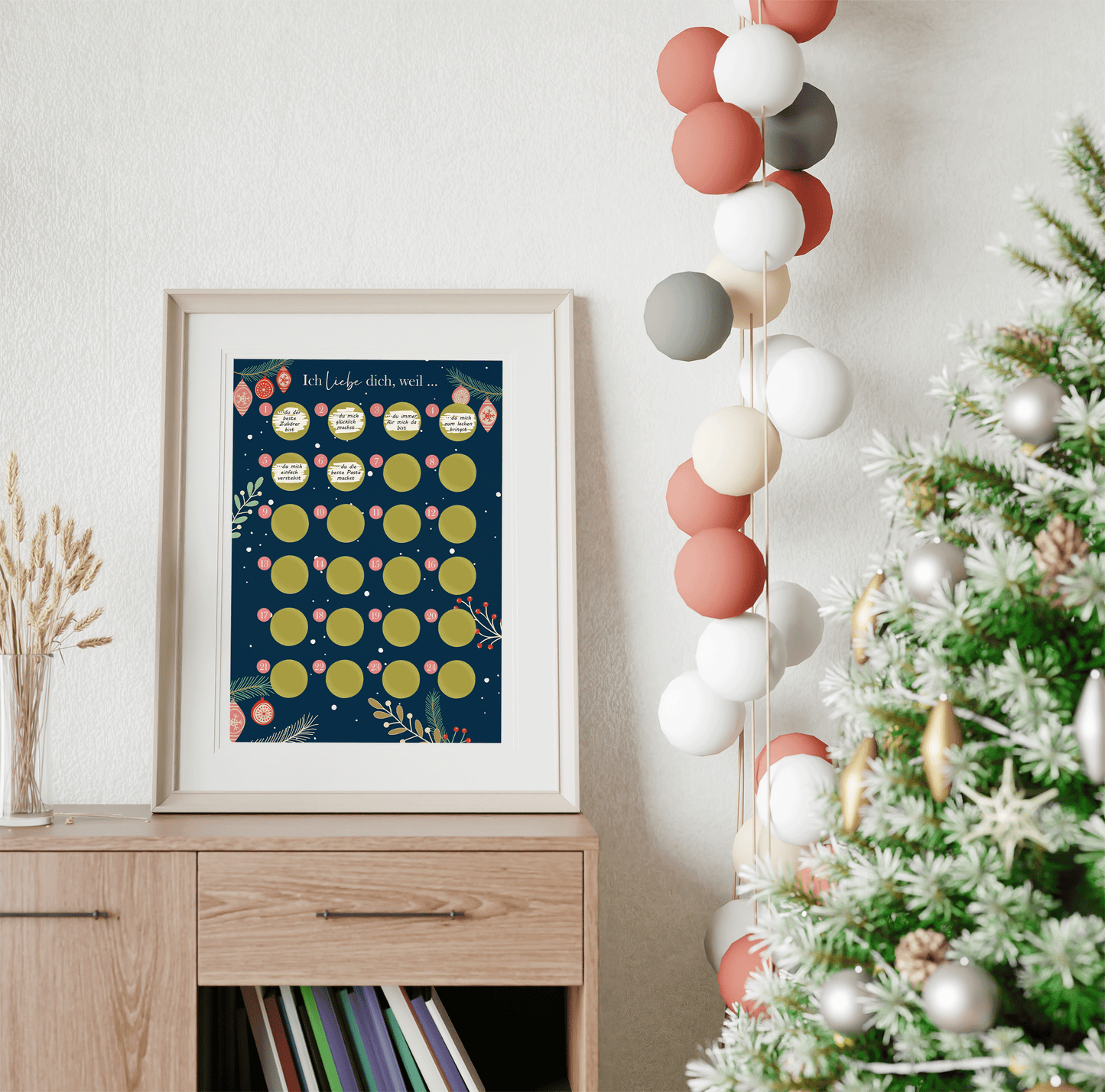 Adventskalender zum rubbeln und selbst schreiben "Ich liebe dich weil…" Rubbeladventskalender für Freundin, Freund & Paare - Rubbelkalender