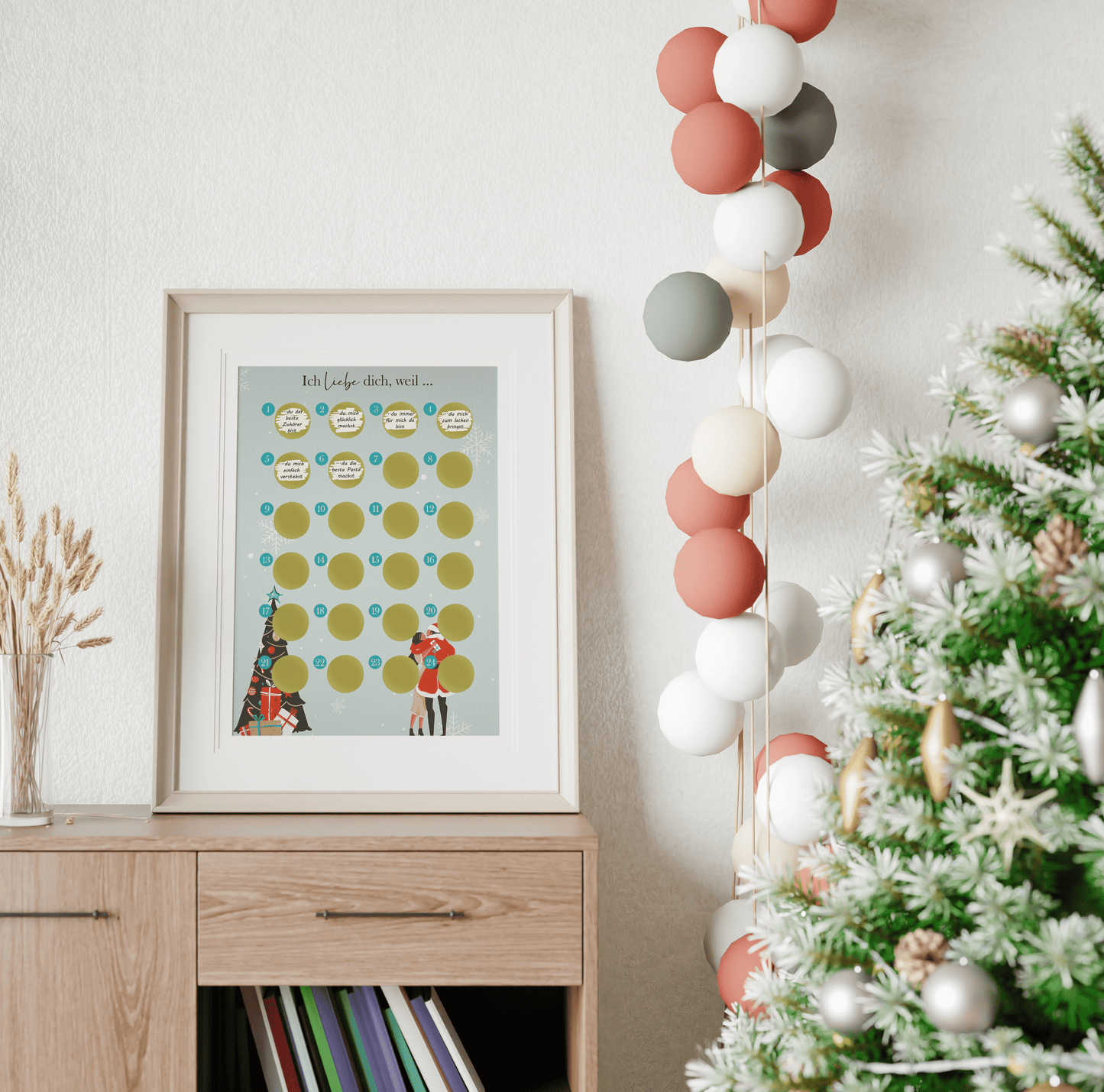 Adventskalender zum rubbeln und selbst schreiben "Ich liebe dich weil…" Rubbeladventskalender für Freundin, Freund & Paare - Rubbelkalender