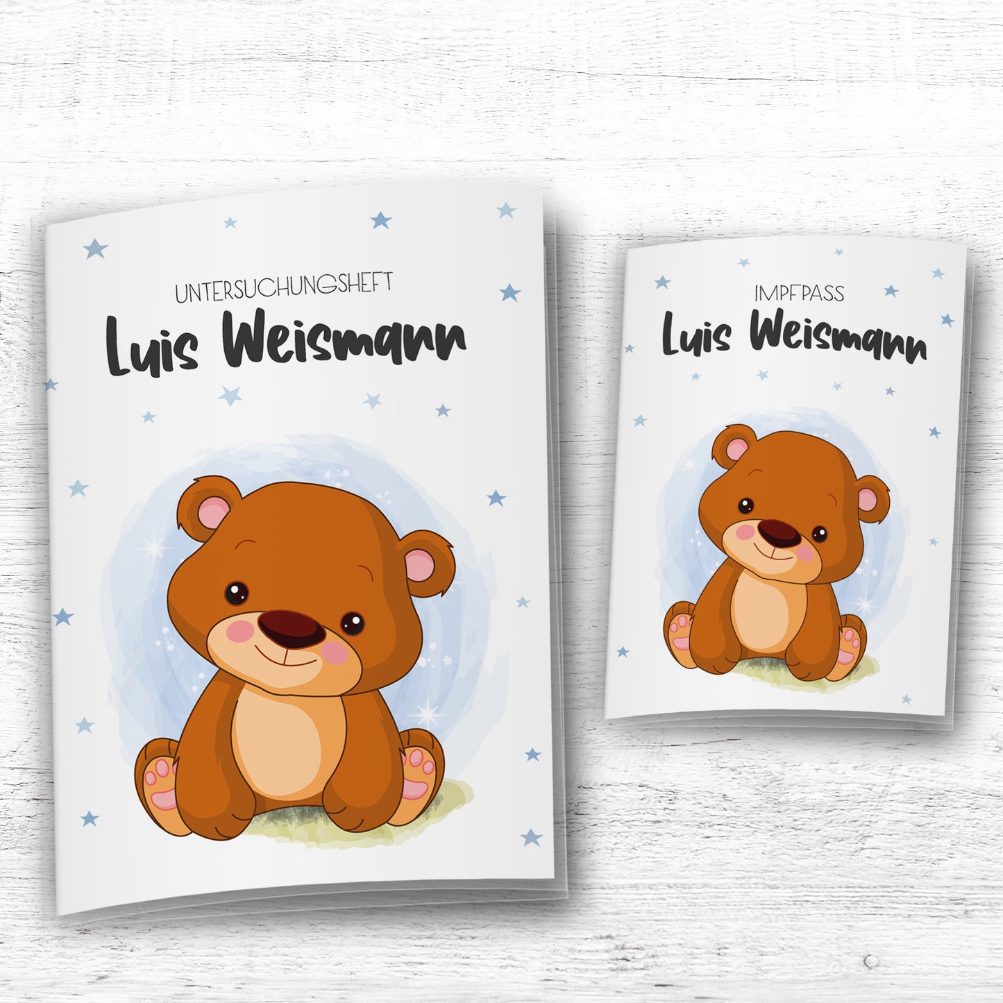 Uhefthülle_Impfpasshülle_babytiere_bärchenblau
