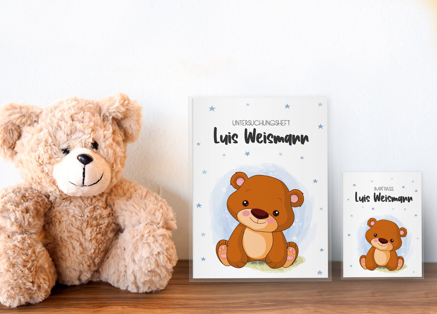 Uhefthülle_Impfpasshülle_babytiere_bärchenblau