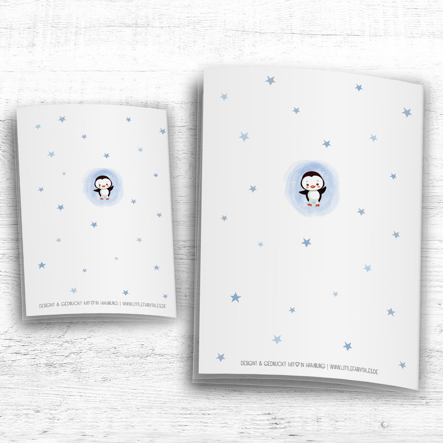 Uhefthülle_Impfpasshülle_babytiere_pinguin_blau