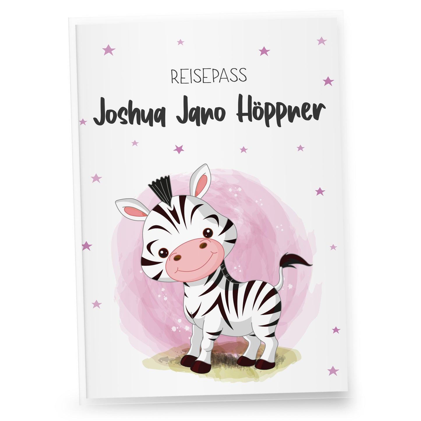 Kinder_Reisepasshülle_mit_Namen_Babytiere_Zebra_rosa