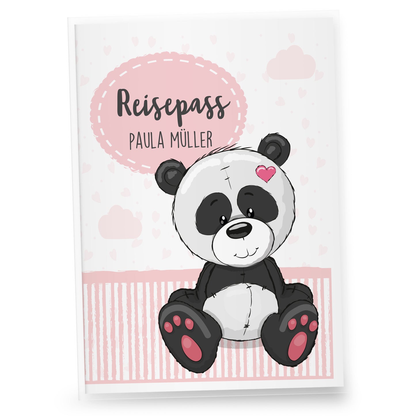 Kinderreisepasshülle mit Namen "Tiere", Panda