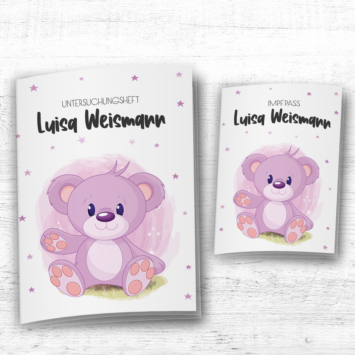 Uhefthülle_Impfpasshülle_babytiere_bär_rosa