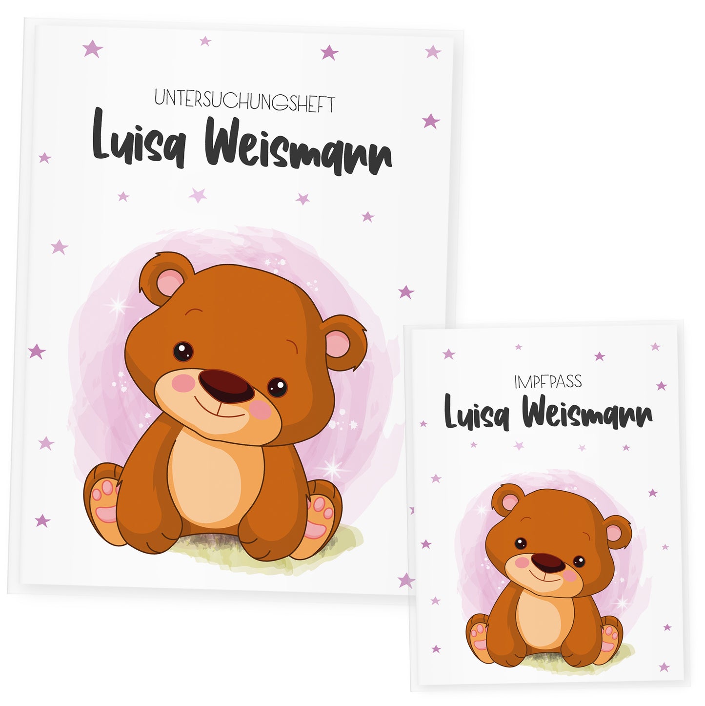 Uhefthülle_Impfpasshülle_babytiere_Bär_rosa