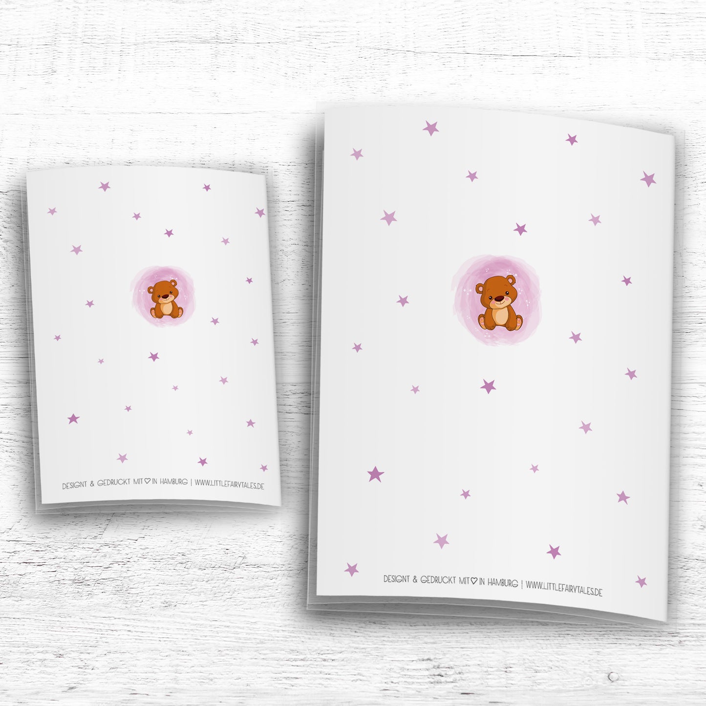 Uhefthülle_Impfpasshülle_babytiere_Bär_rosa
