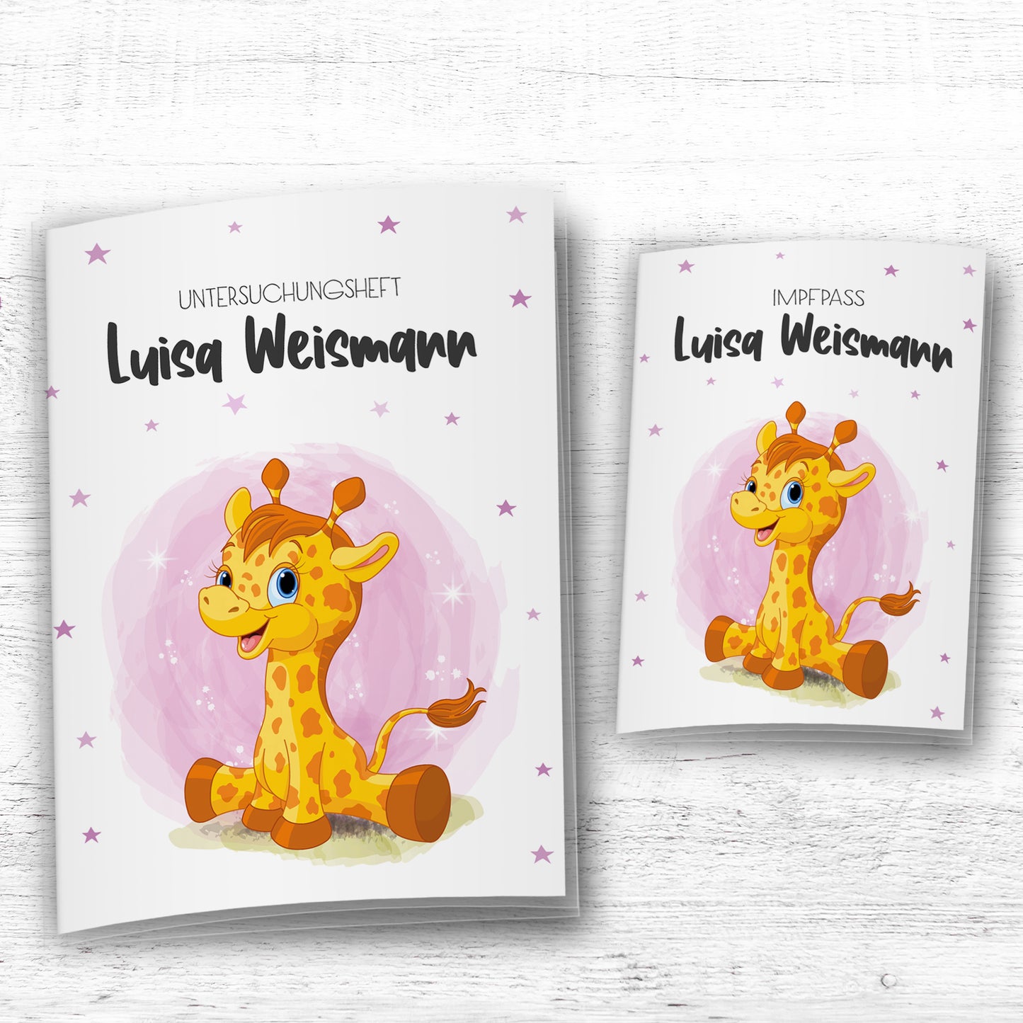 Uhefthülle_Impfpasshülle_babytiere_giraffe_rosa