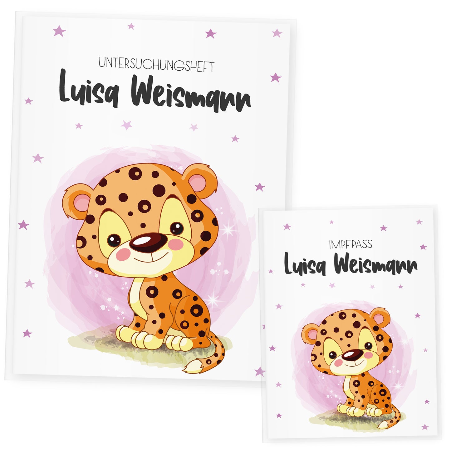 Uhefthülle_Impfpasshülle_babytiere_leopard_rosa