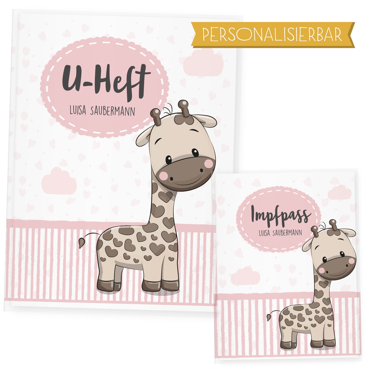 Uhefthülle_Impfpasshülle_Tiere_Giraffe_rosa