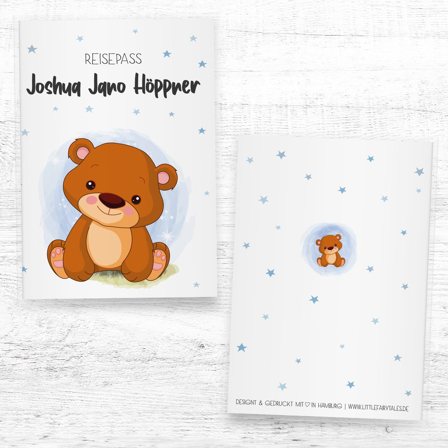 Kinder_Reisepasshülle_mit_Namen_Babytiere_Bärchen_Blau