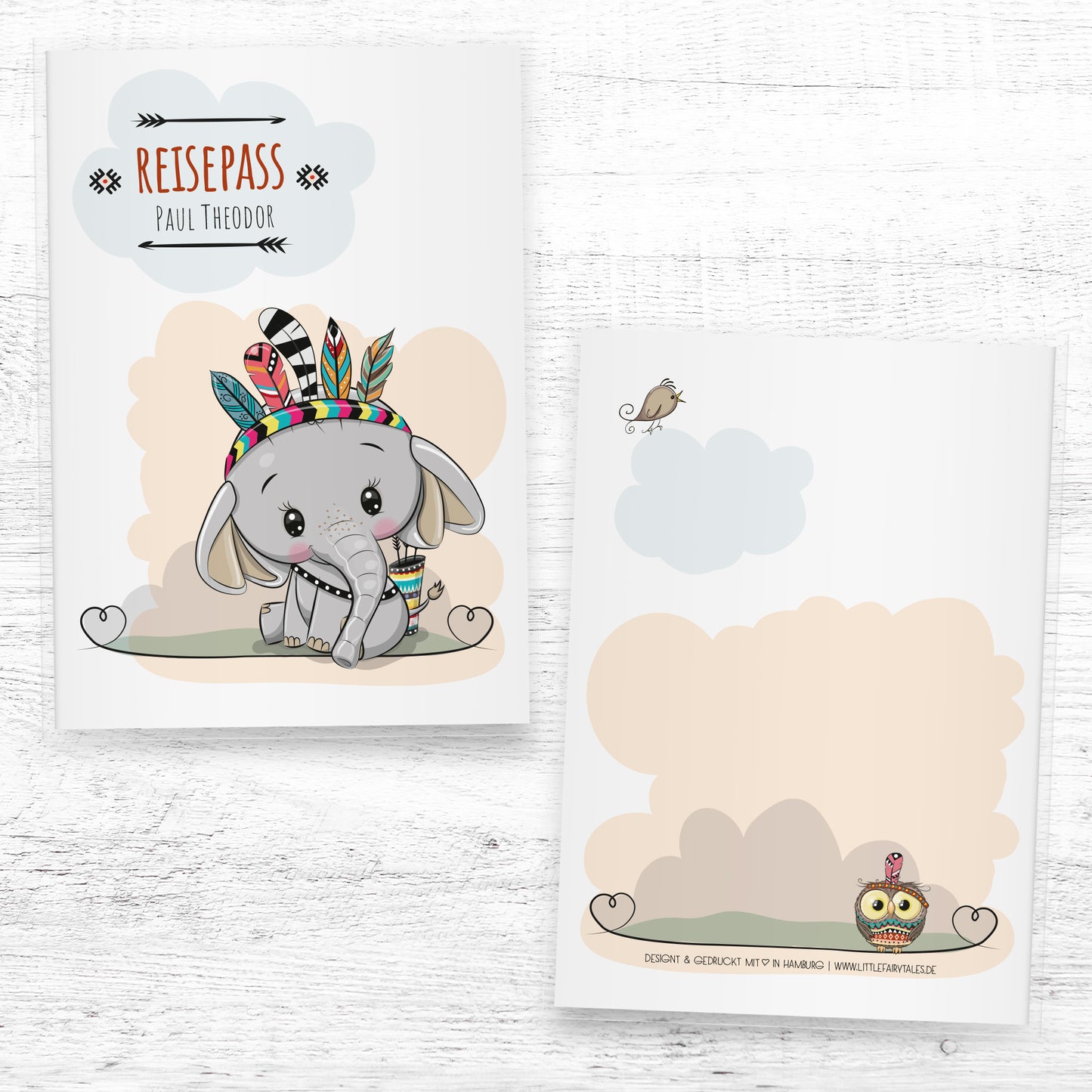 Kinderreisepasshülle-personalisiert-Reisepasshülle_waldtiere_elefant