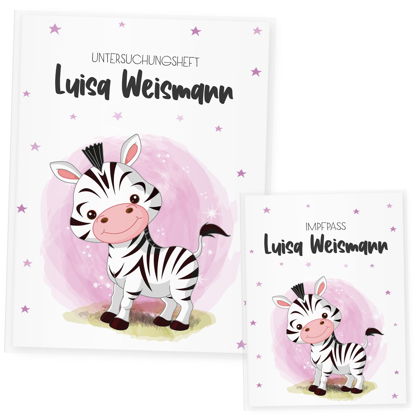 Uhefthülle_Impfpasshülle_babytiere_zebra_rosa