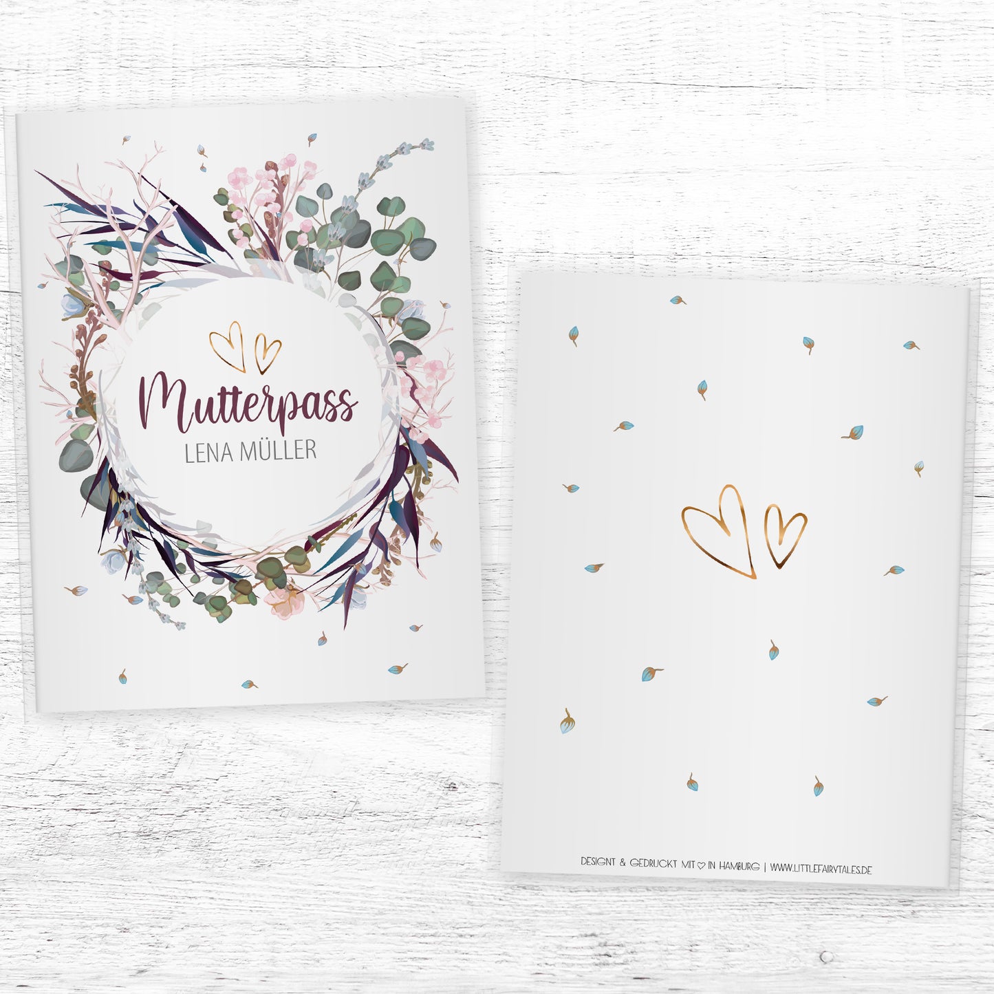 Mutterpasshülle personalisiert, Watercolor 2 - Little Fairy Tales