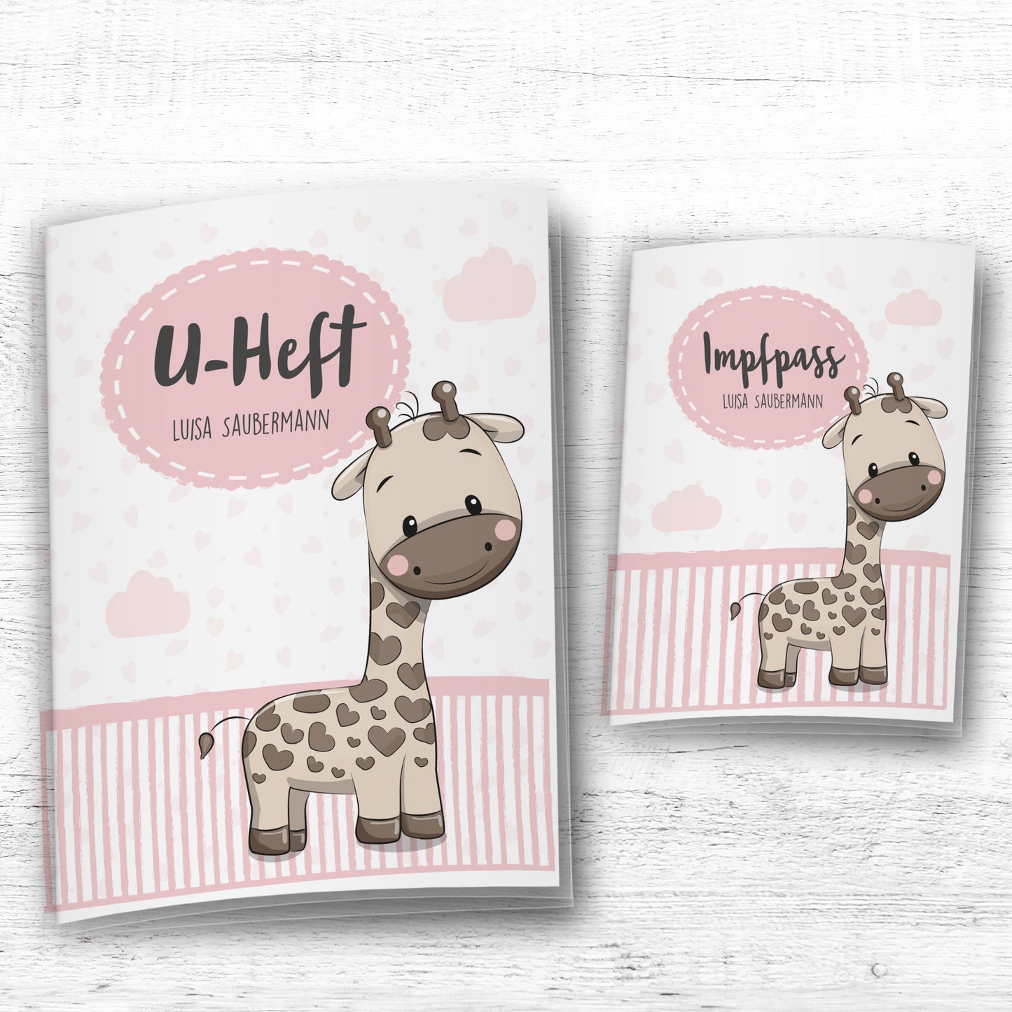 Uhefthülle_Impfpasshülle_Tiere_Giraffe_rosa