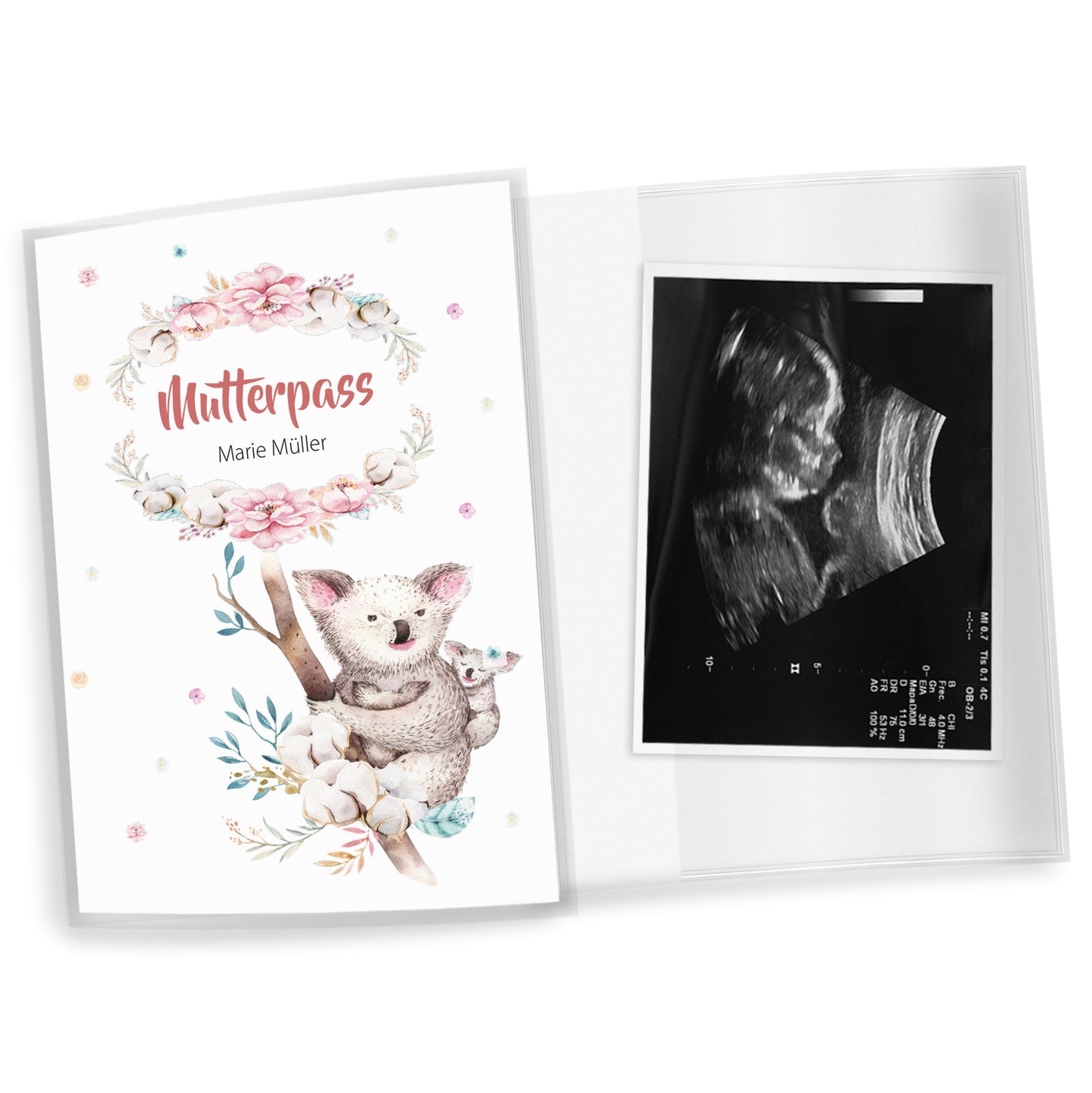Mutterpasshülle personalisiert, Niedliche Tiere "Bär" - Little Fairy Tales
