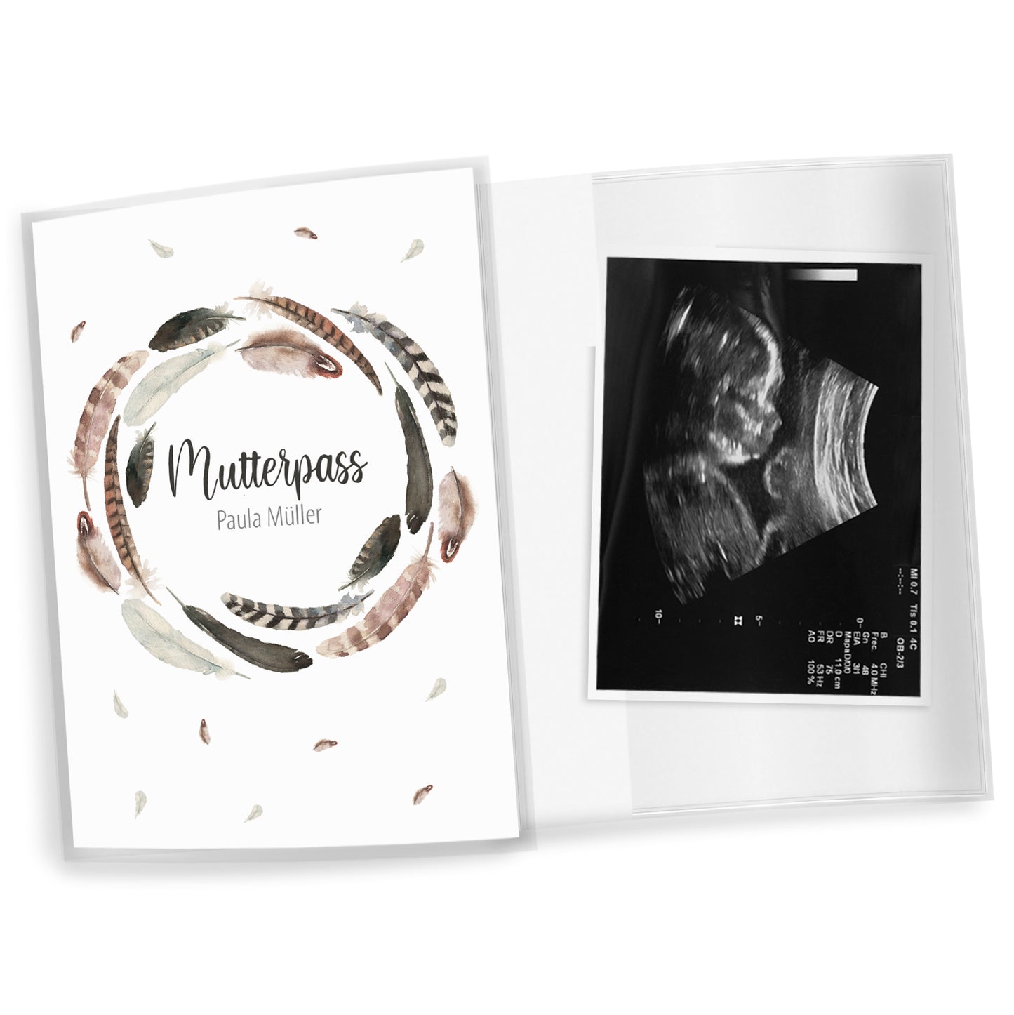 Mutterpasshülle personalisiert, Watercolor Blumen 1 - Little Fairy Tales