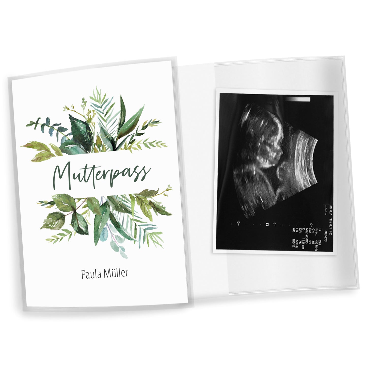 Mutterpasshülle personalisiert, Watercolor Blumen 2 - Little Fairy Tales