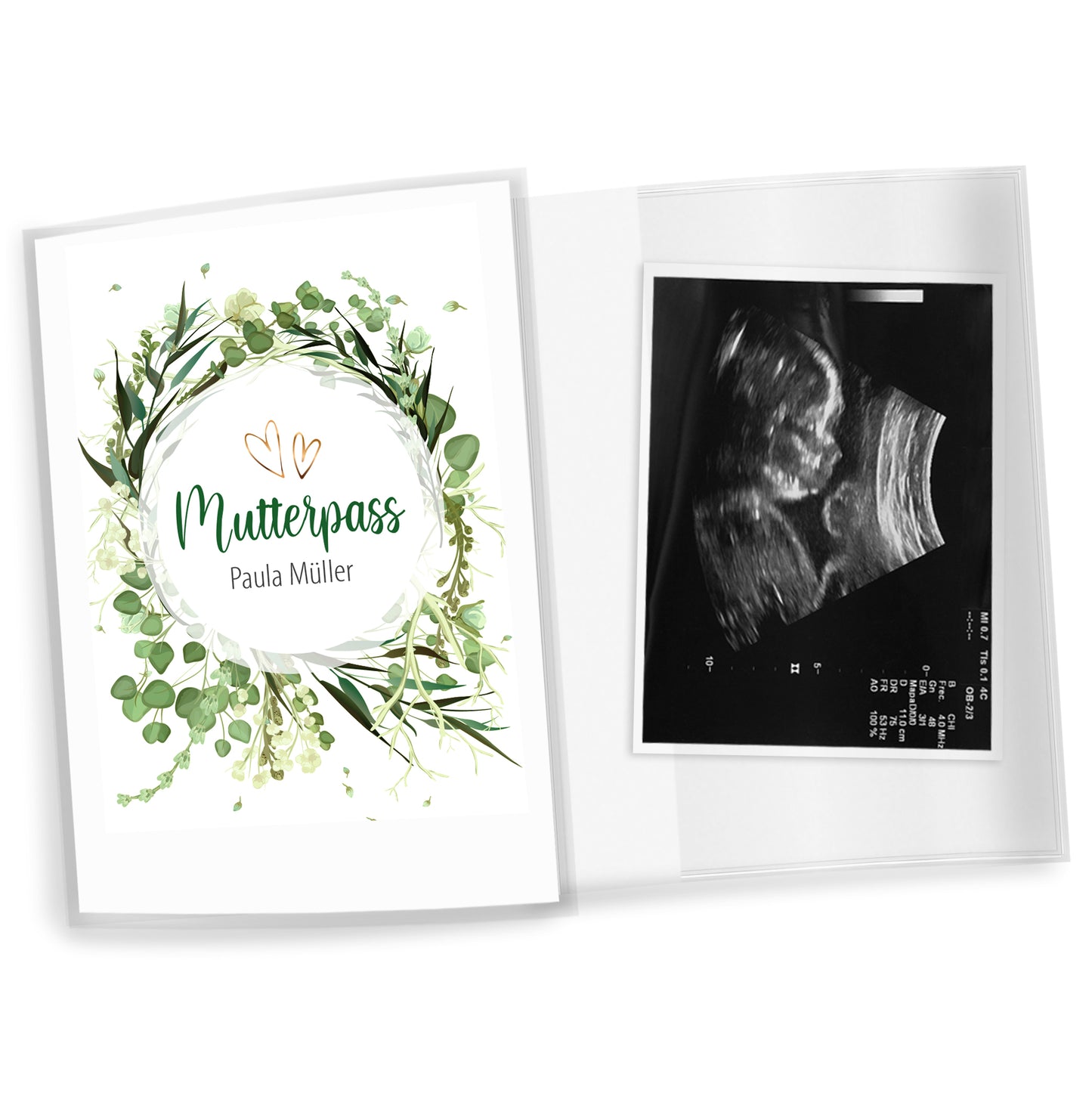 Mutterpasshülle personalisiert, Watercolor Blumen 3 - Little Fairy Tales
