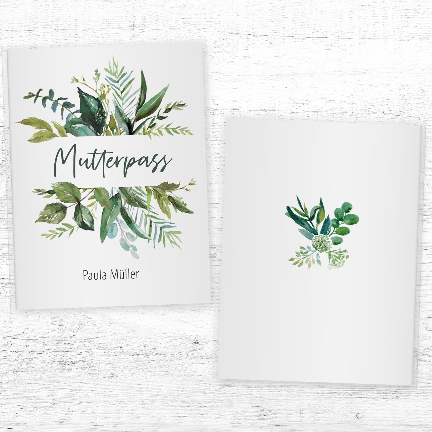 Mutterpasshülle personalisiert, Watercolor Blumen 2 - Little Fairy Tales