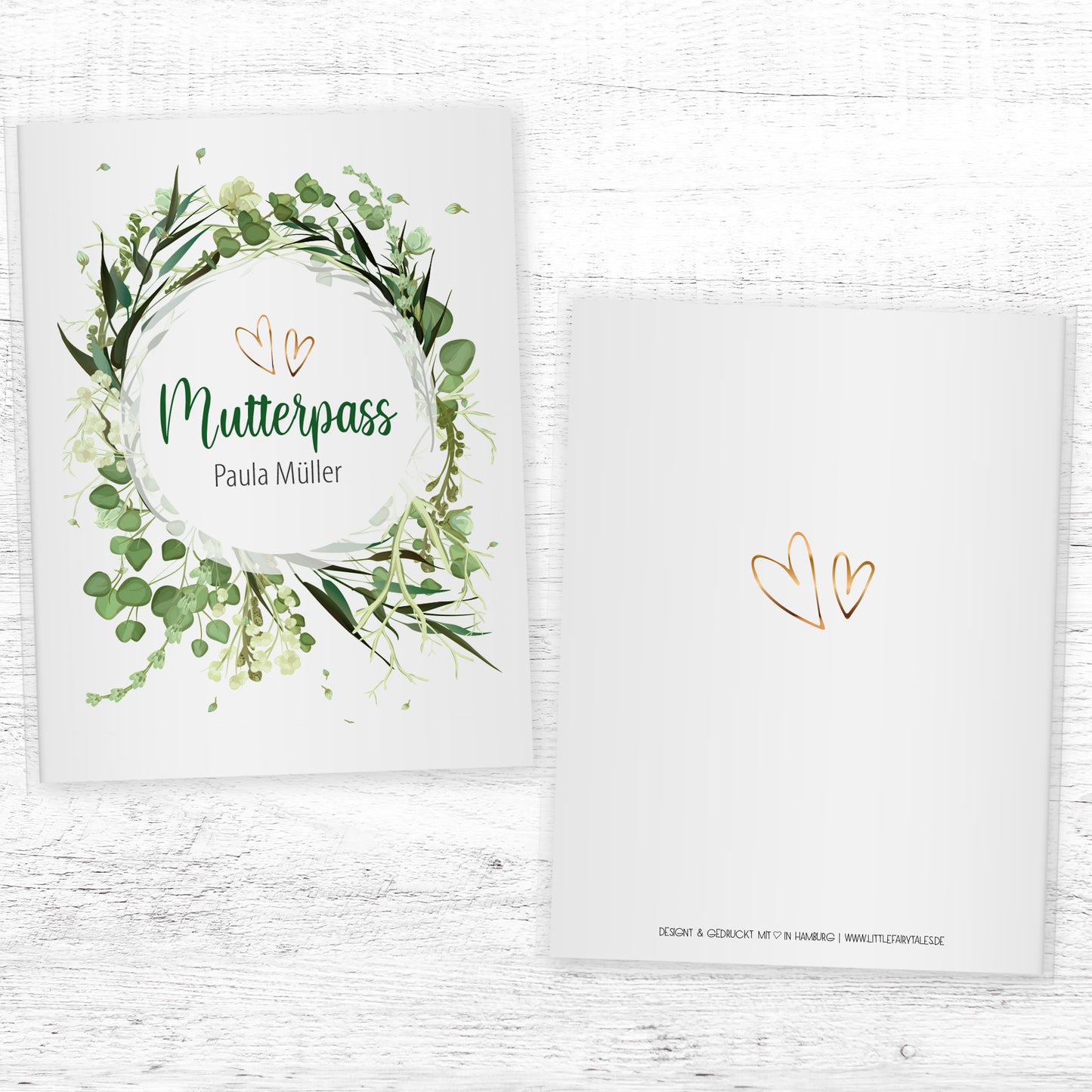 Mutterpasshülle personalisiert, Watercolor Blumen 3 - Little Fairy Tales