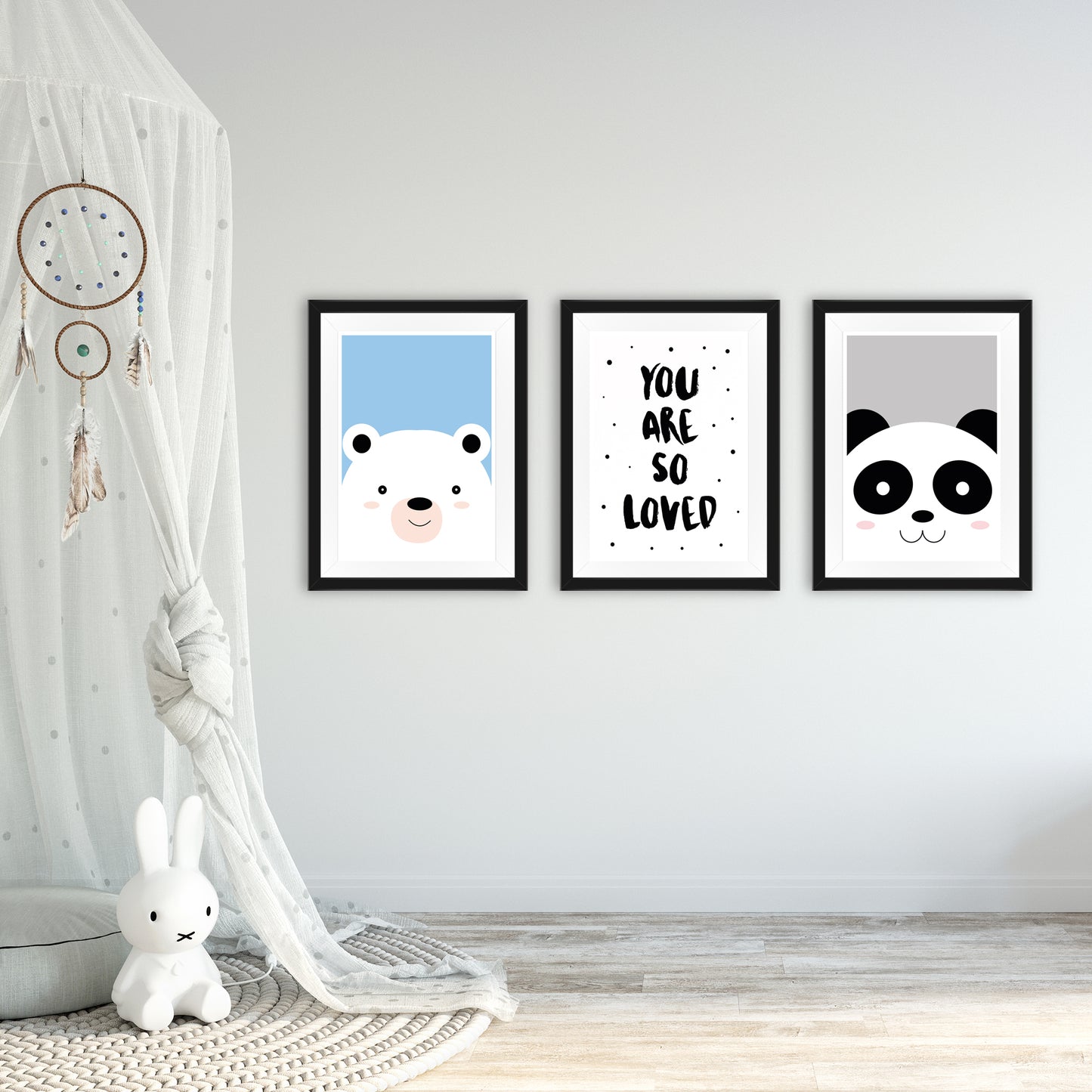 Kinderposter 3er Set, DINA4, "Bär, You're so Loved, Pandabär" - Little Fairy Tales