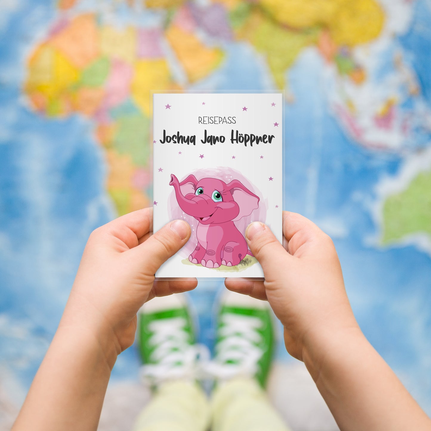 Kinder_Reisepasshülle_mit_Namen_Babytiere_Elefant_Rosa
