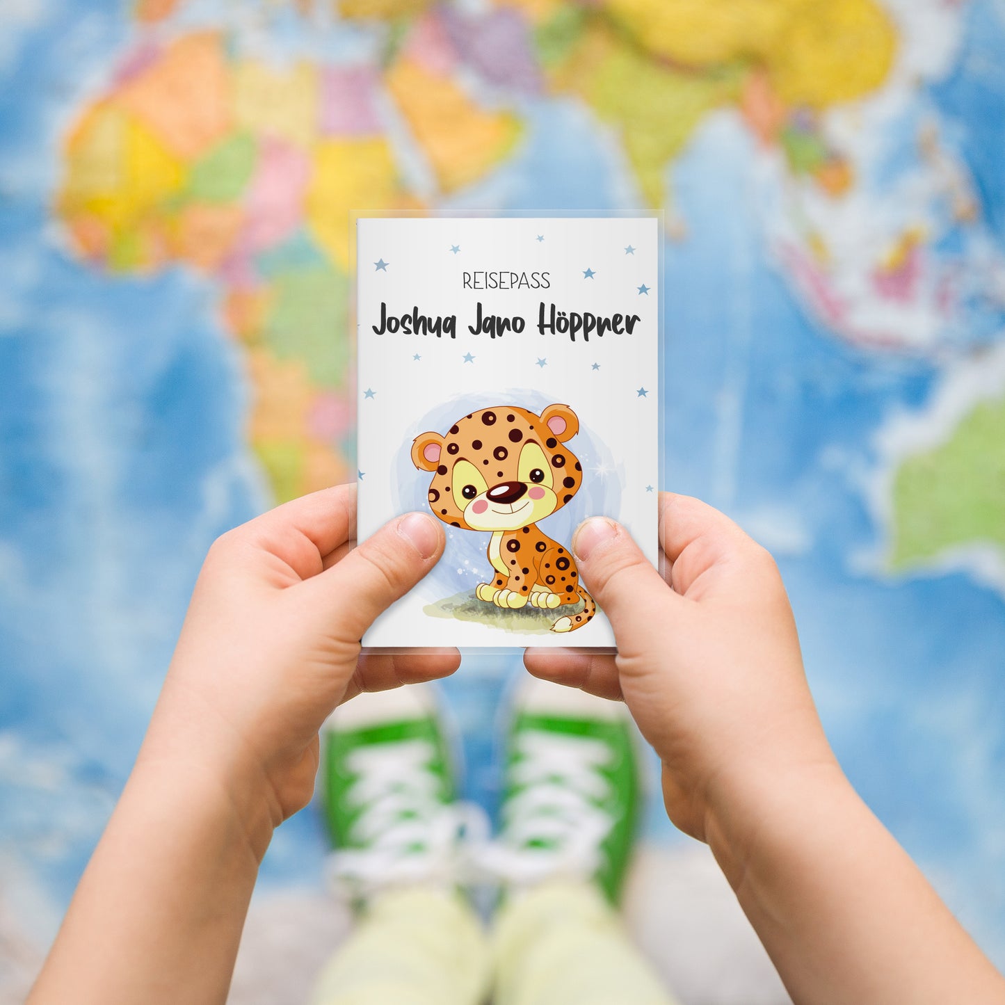 Kinder_Reisepasshülle_mit_Namen_Babytiere_Leopard_Blau