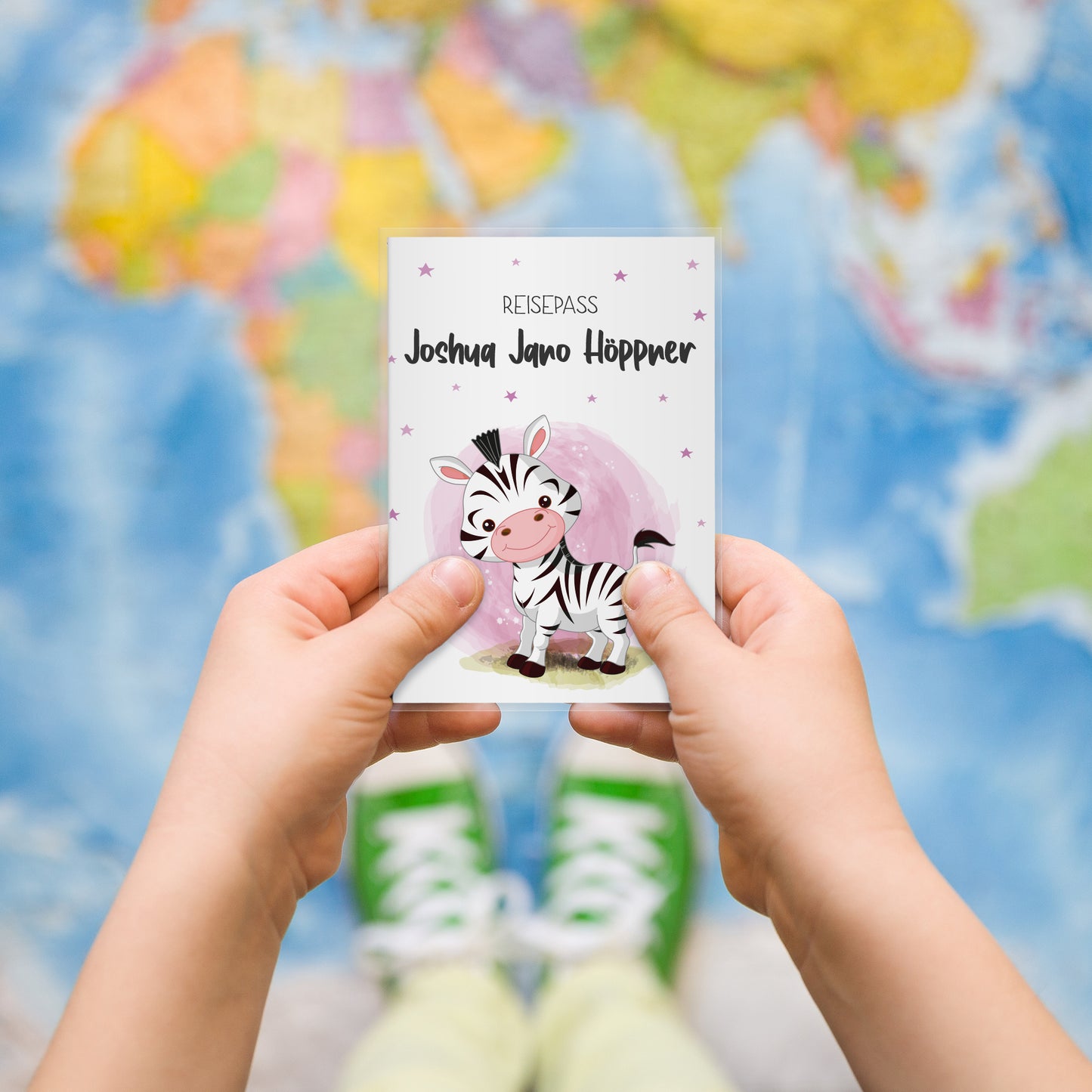 Kinder_Reisepasshülle_mit_Namen_Babytiere_Zebra_rosa
