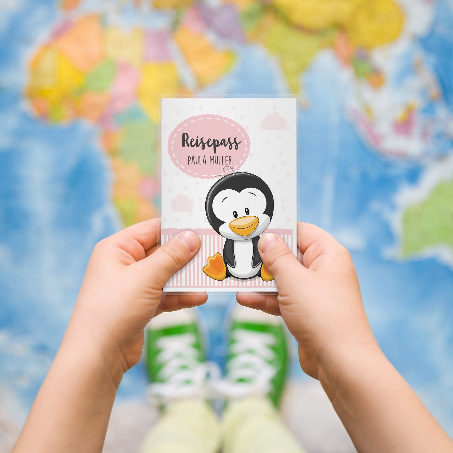 Kinder_Reisepasshülle_mit_Namen_tiere_pinguin_rosa