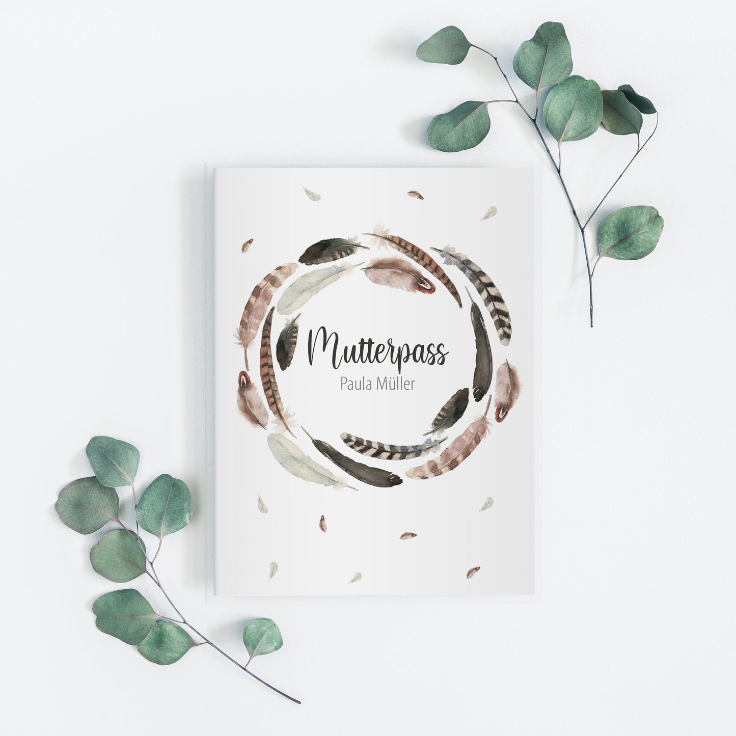 Mutterpasshülle personalisiert, Watercolor Blumen 1 - Little Fairy Tales