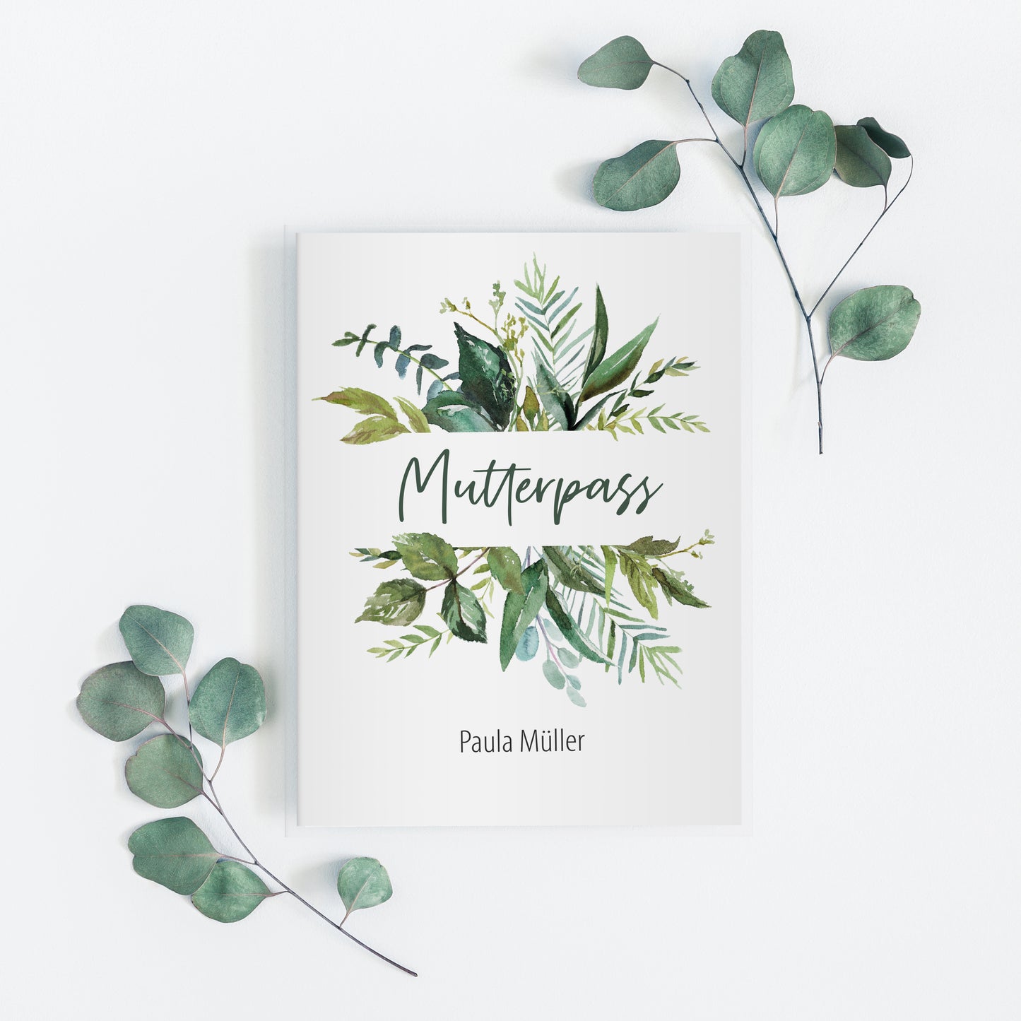 Mutterpasshülle personalisiert, Watercolor Blumen 2 - Little Fairy Tales