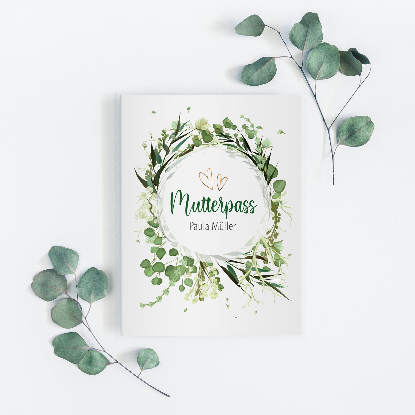 Mutterpasshülle personalisiert, Watercolor Blumen 3 - Little Fairy Tales