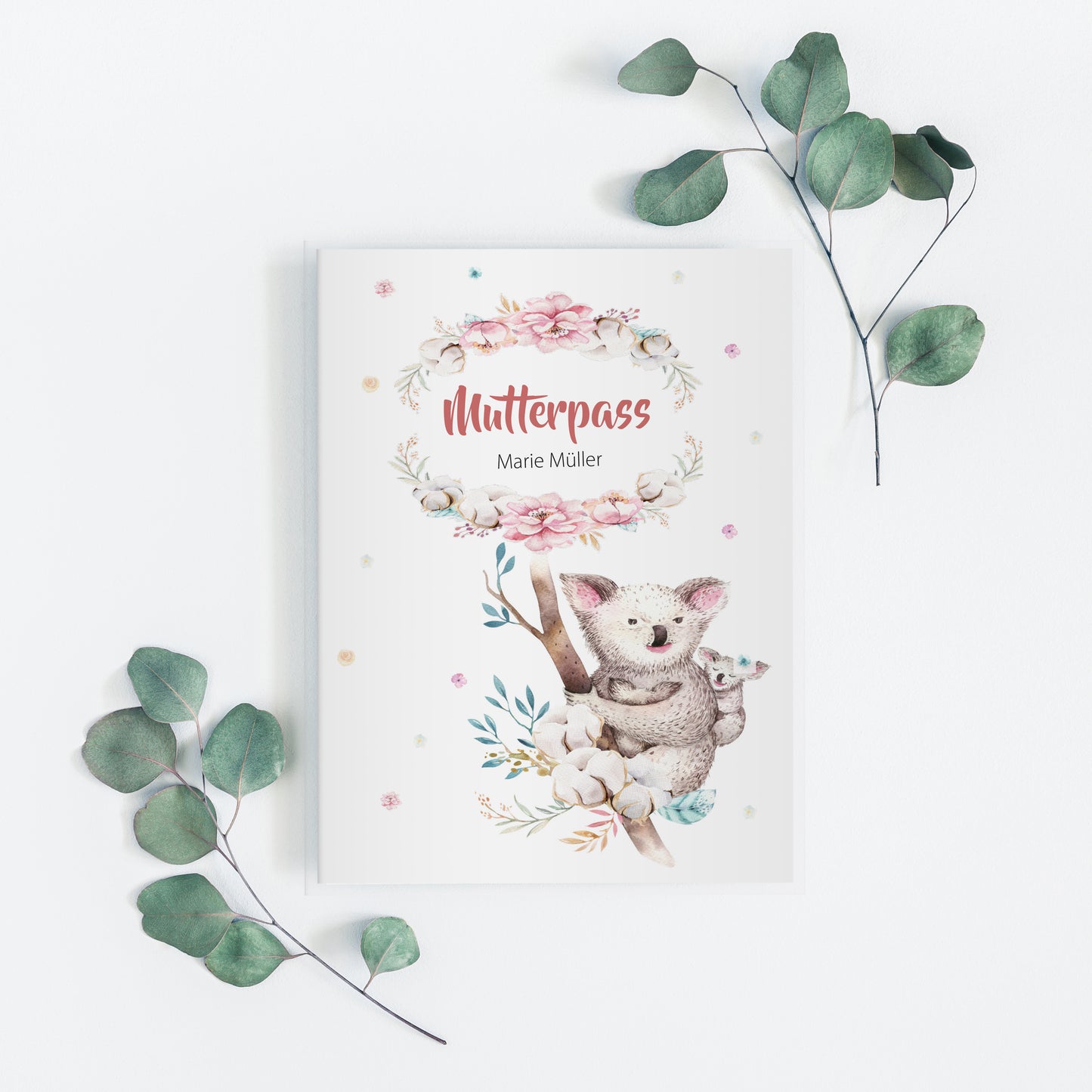 Mutterpasshülle personalisiert, Niedliche Tiere "Bär" - Little Fairy Tales