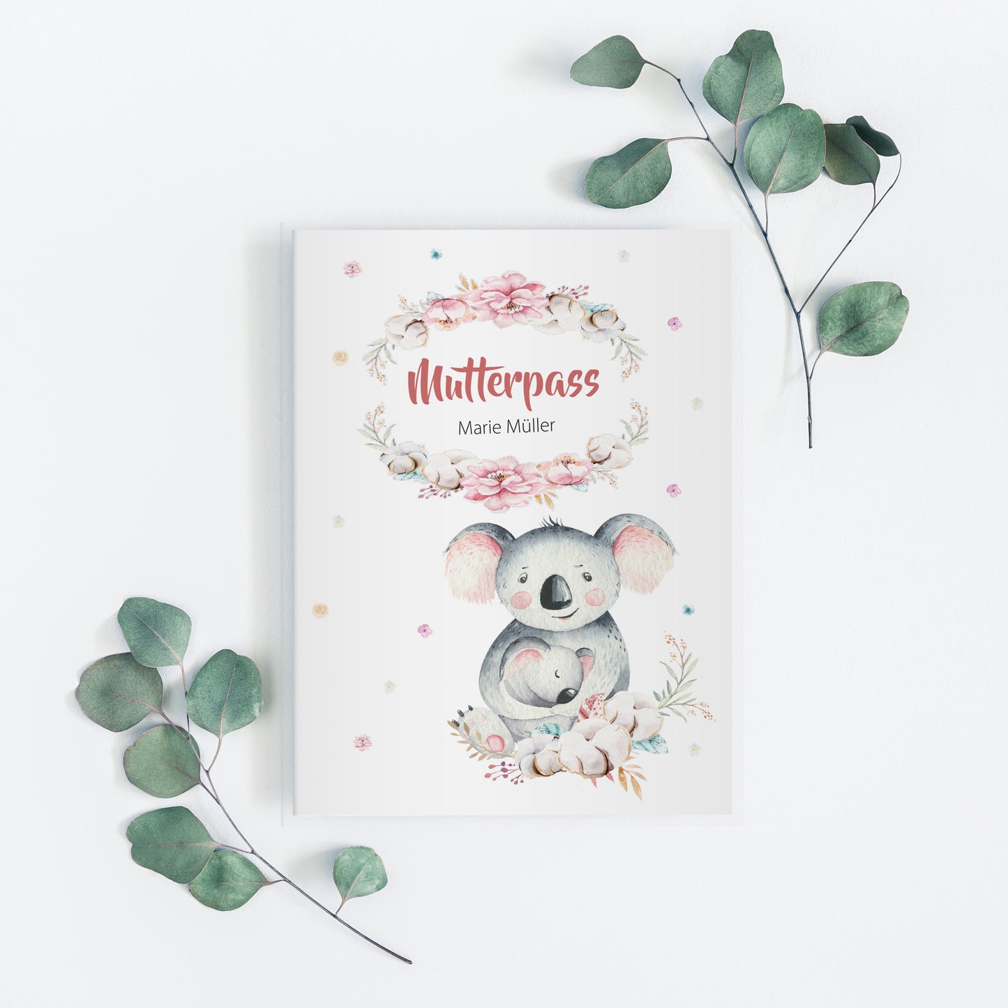 Mutterpasshülle personalisiert, Niedliche Tiere "Koala" - Little Fairy Tales