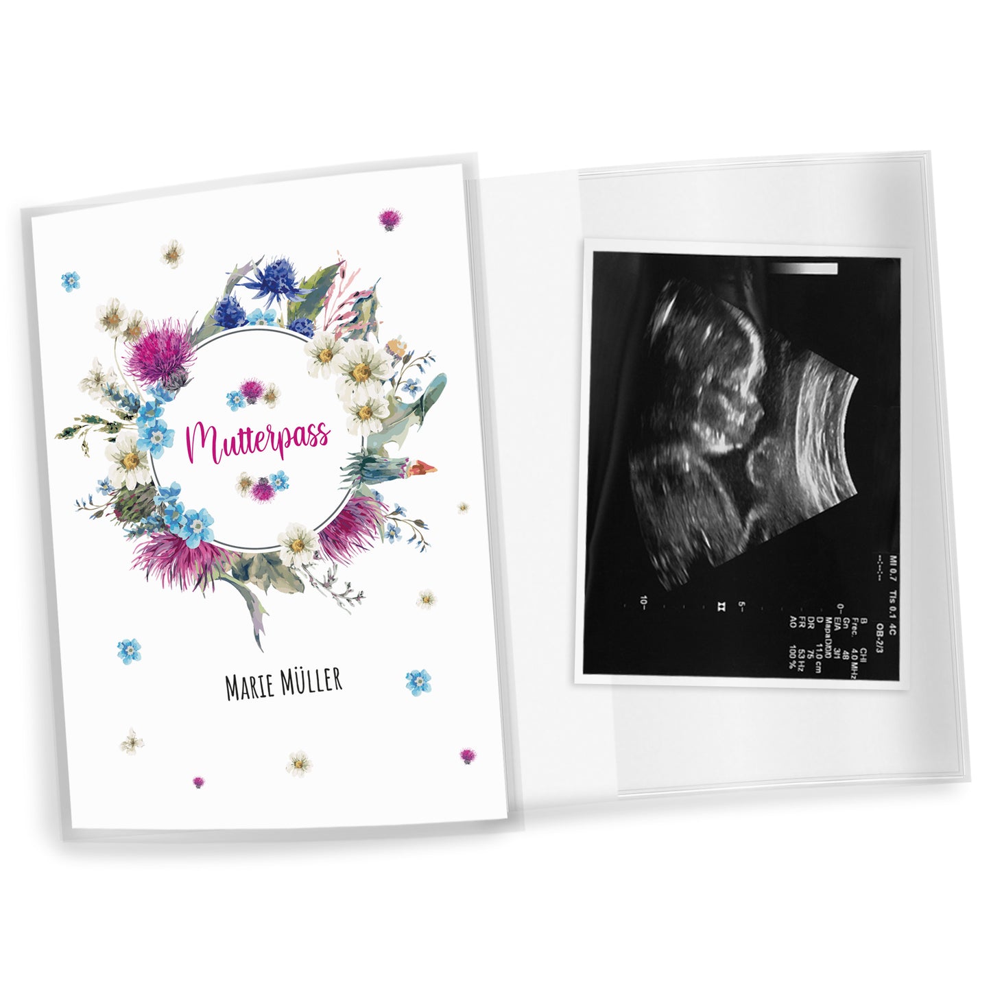 Mutterpasshülle personalisiert, Spring Flowers 2 - Little Fairy Tales