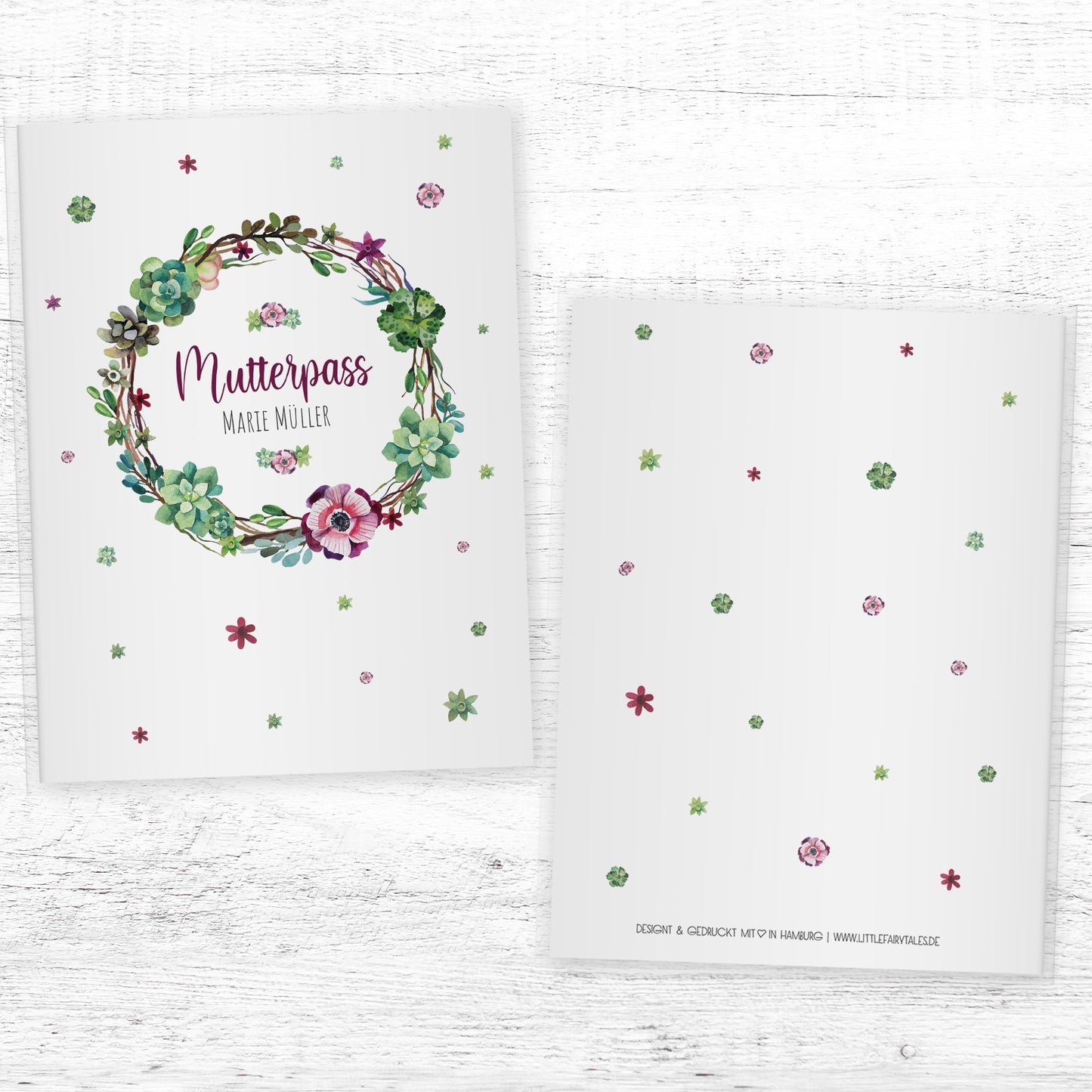 Mutterpasshülle personalisiert, Spring Flowers 1 - Little Fairy Tales