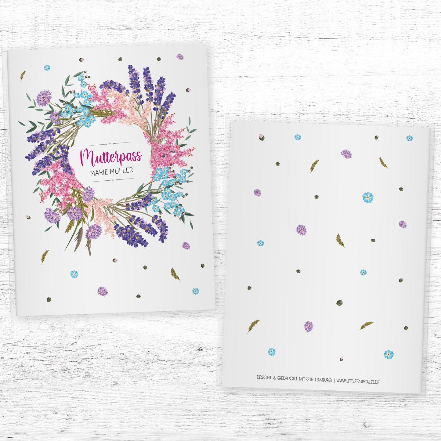 Mutterpasshülle personalisiert, Spring Flowers 3 - Little Fairy Tales