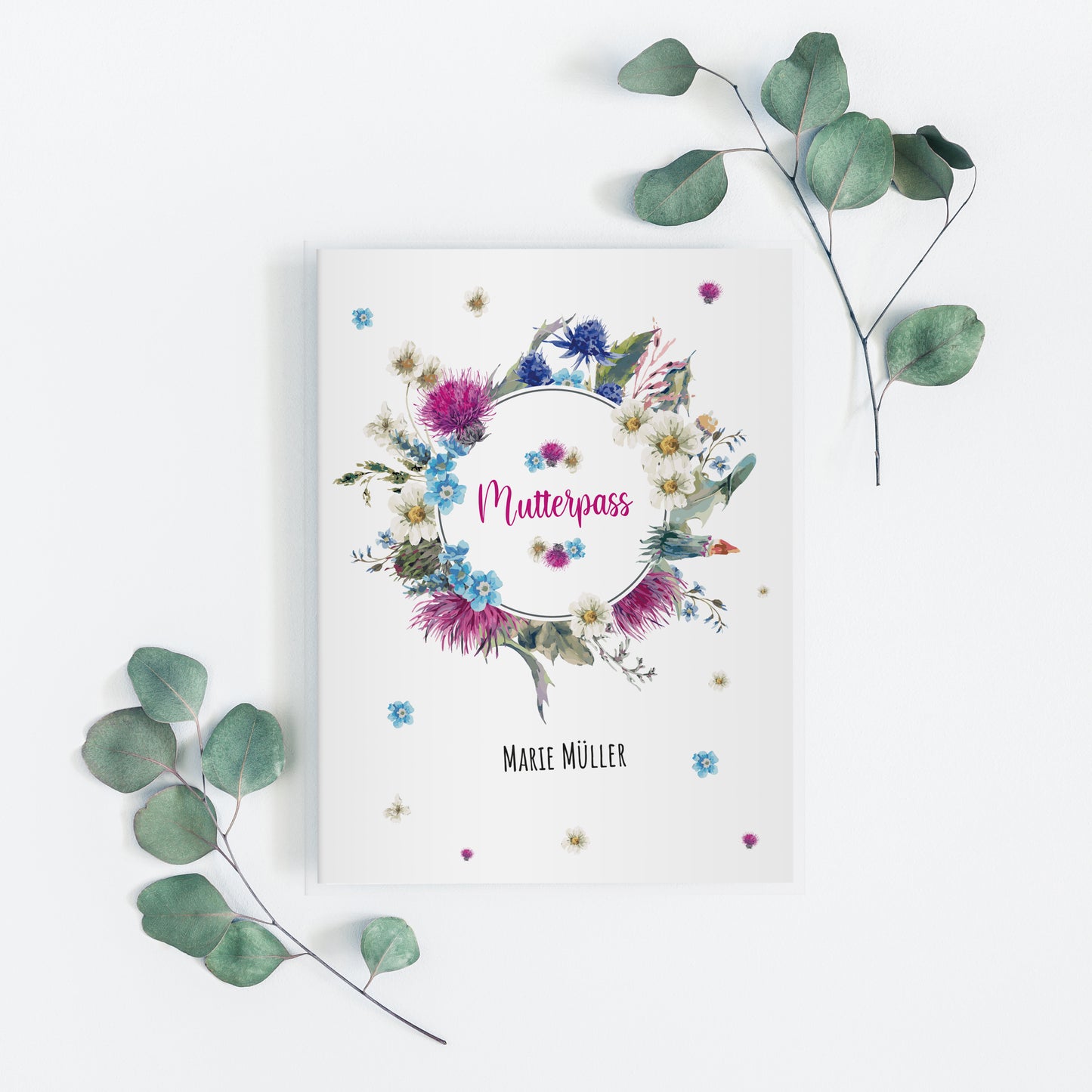 Mutterpasshülle personalisiert, Spring Flowers 2 - Little Fairy Tales