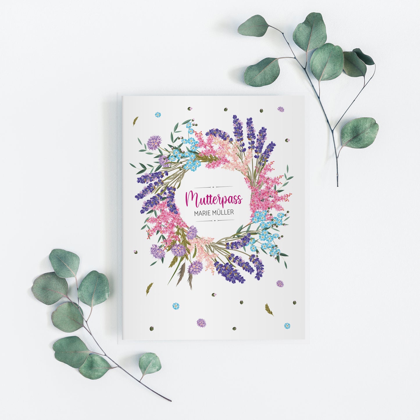Mutterpasshülle personalisiert, Spring Flowers 3 - Little Fairy Tales