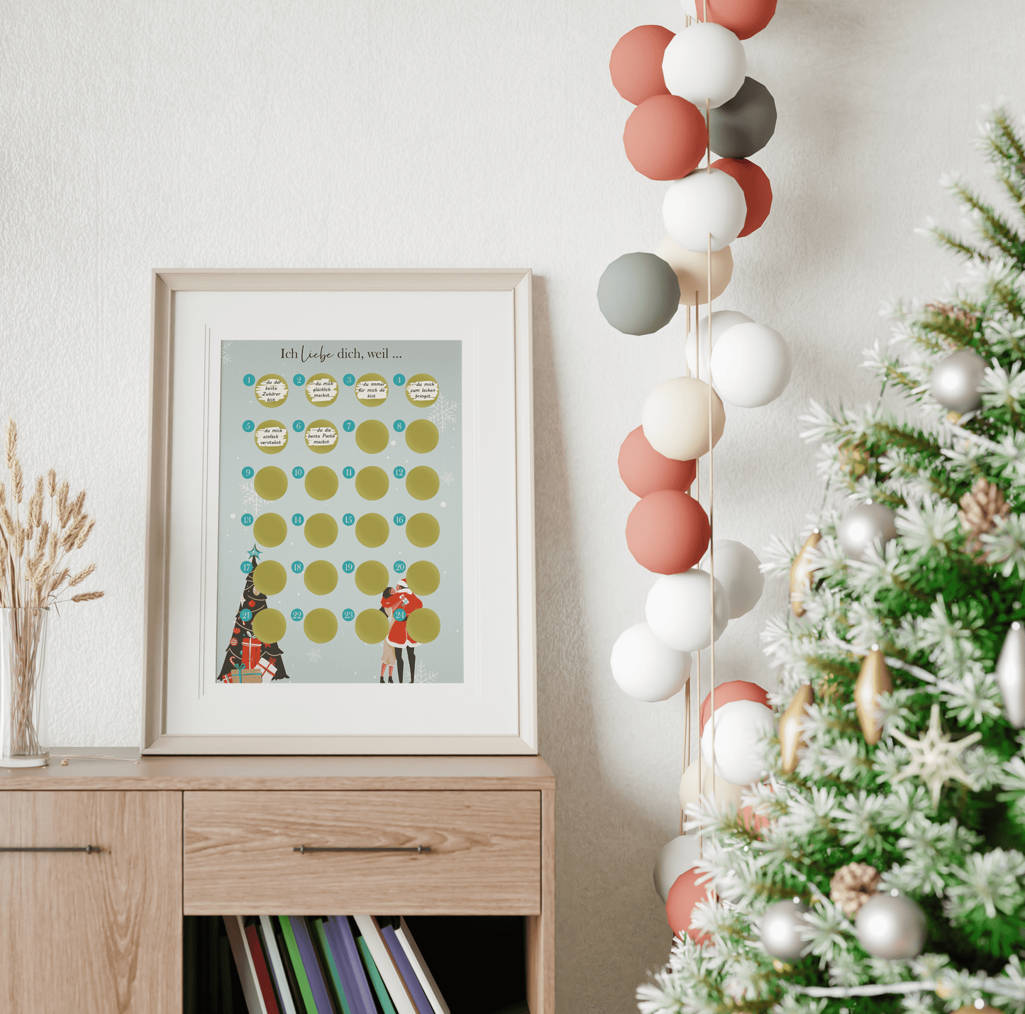 Adventskalender zum rubbeln und selbst schreiben "Ich liebe dich weil…" Rubbeladventskalender für Freundin, Freund & Paare - Rubbelkalender