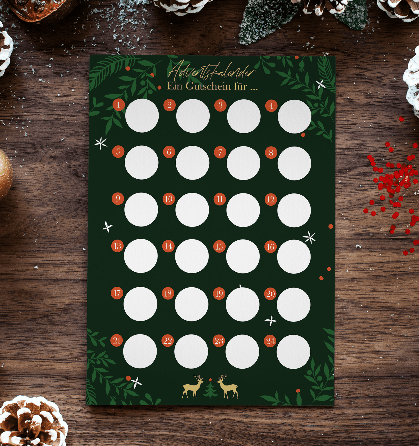 Adventskalender zum rubbeln und selbst schreiben "Ein Gutschein für…" Rubbeladventskalender für Freundin, Freund und Paare - Rubbelkalender