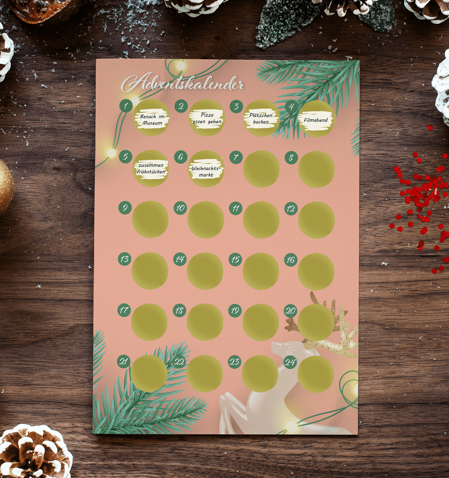 Adventskalender zum rubbeln und selbst schreiben - Rubbeladventskalender für Freundin, Freund und Paare - A4 Rubbelkalender
