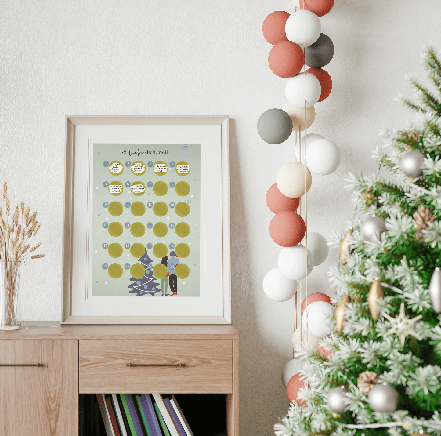 Adventskalender zum rubbeln und selbst schreiben "Ich liebe dich weil…" Rubbeladventskalender für Freundin, Freund & Paare - Rubbelkalender