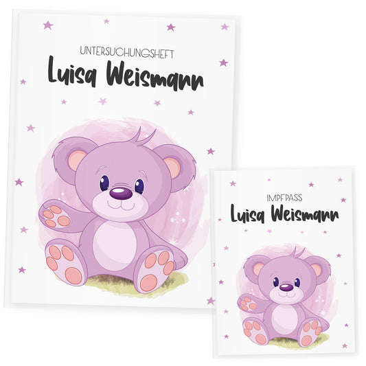 Uhefthülle_Impfpasshülle_babytiere_bär_rosa