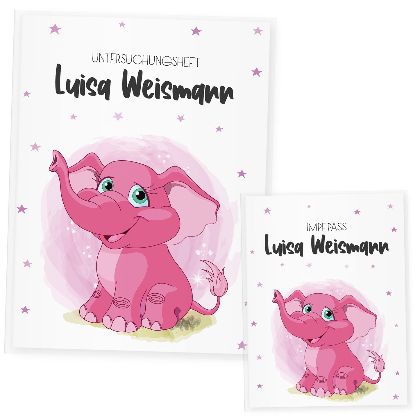 Uhefthülle_Impfpasshülle_babytiere_elefant_rosa