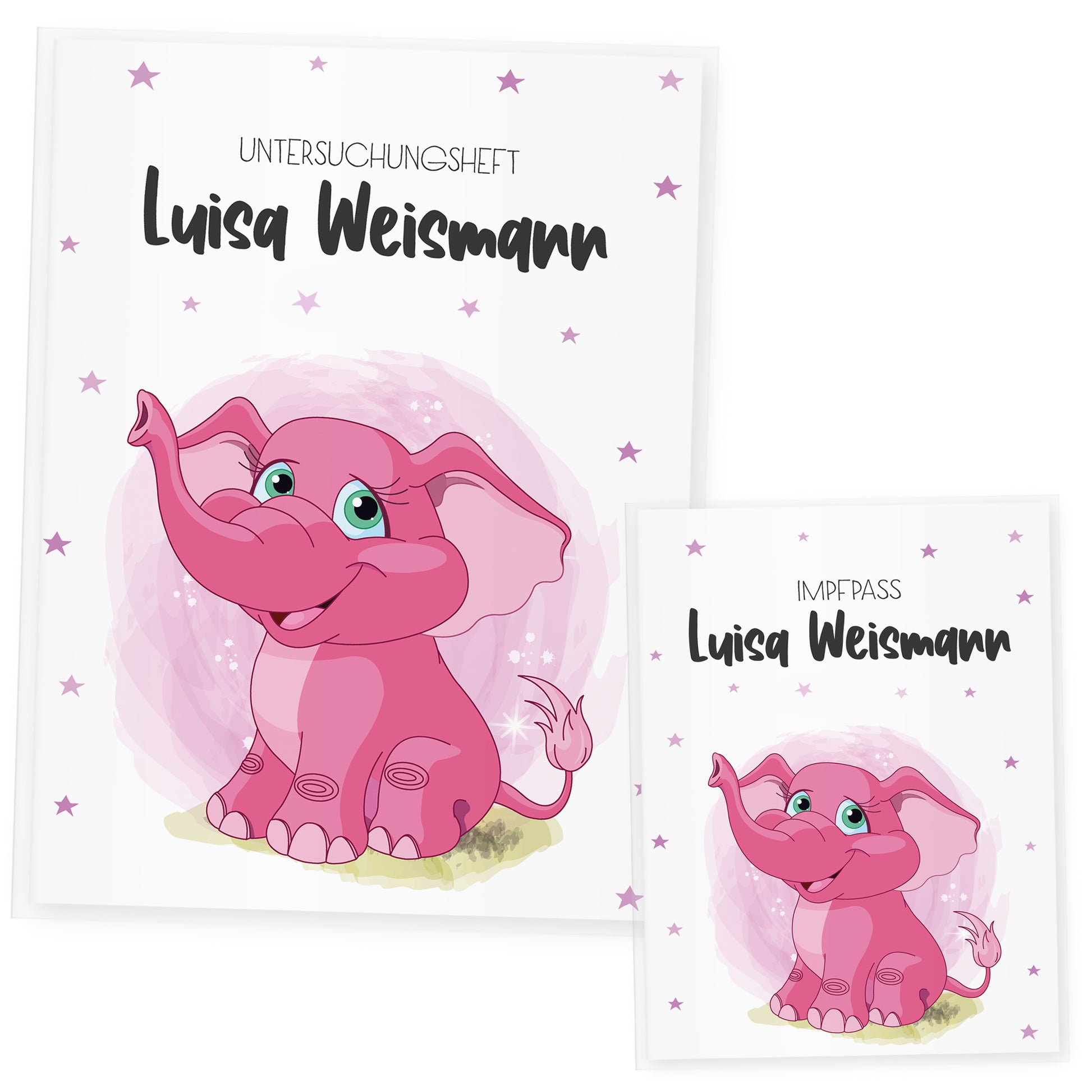 Uhefthülle_Impfpasshülle_babytiere_elefant_rosa