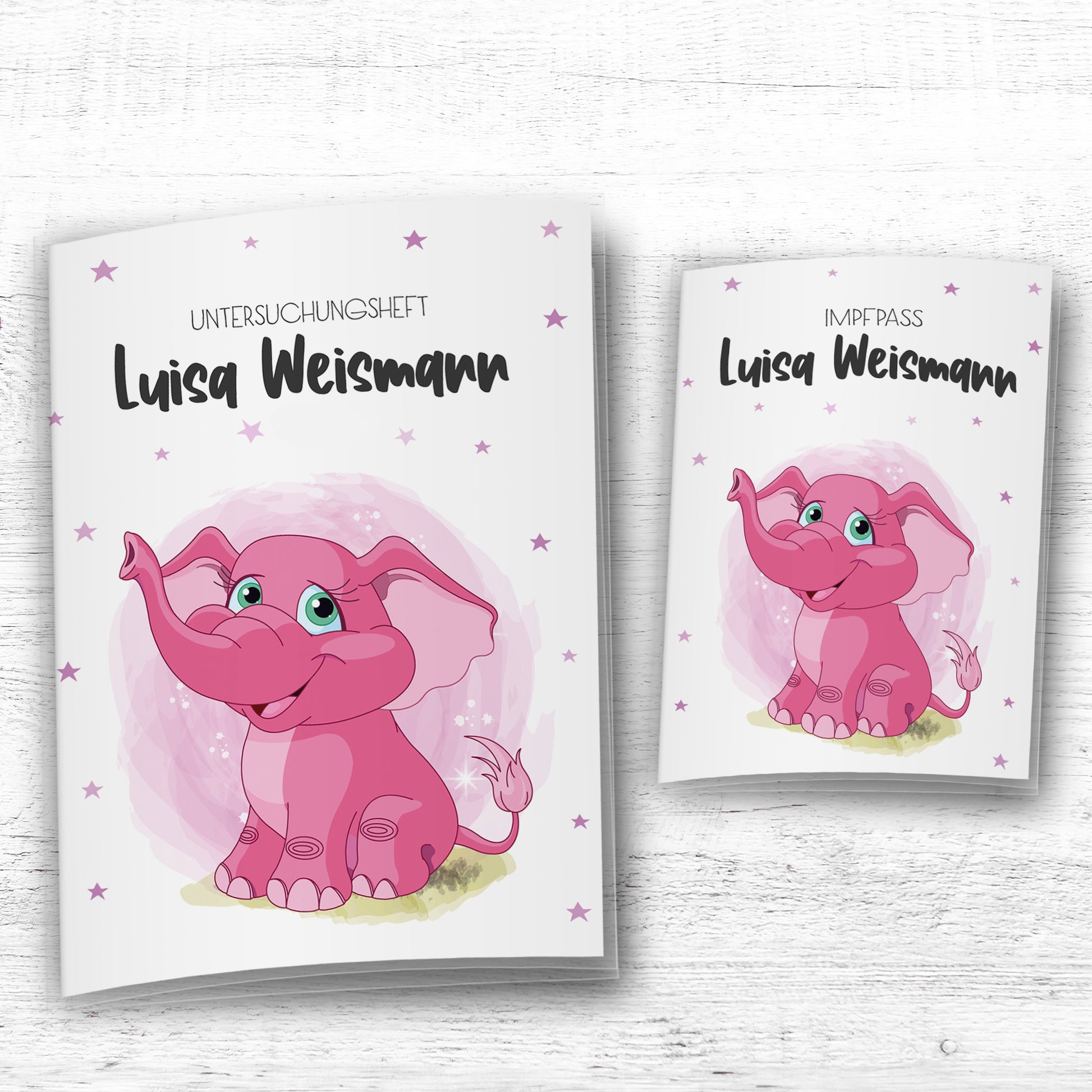 Uhefthülle_Impfpasshülle_babytiere_elefant_rosa