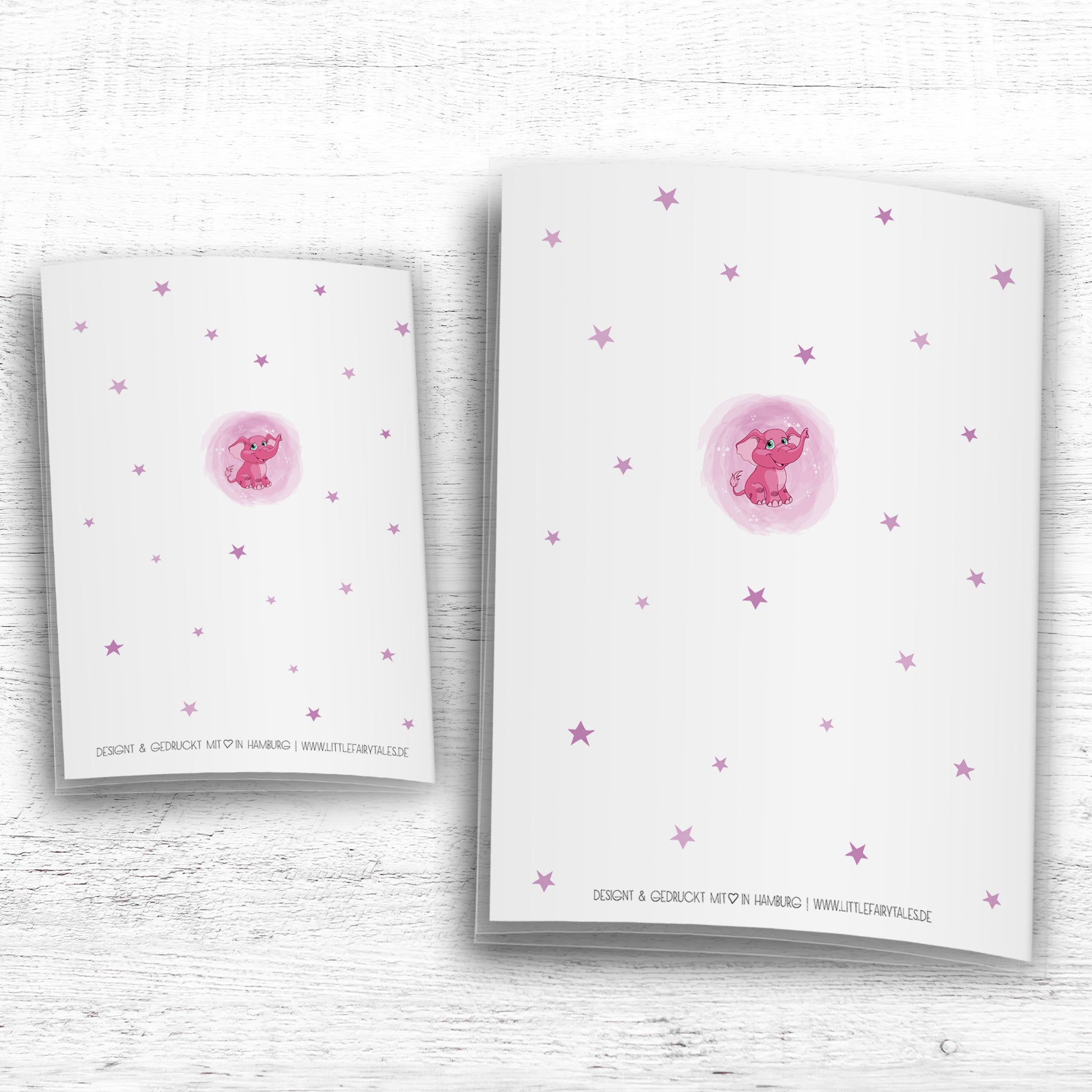Uhefthülle_Impfpasshülle_babytiere_elefant_rosa